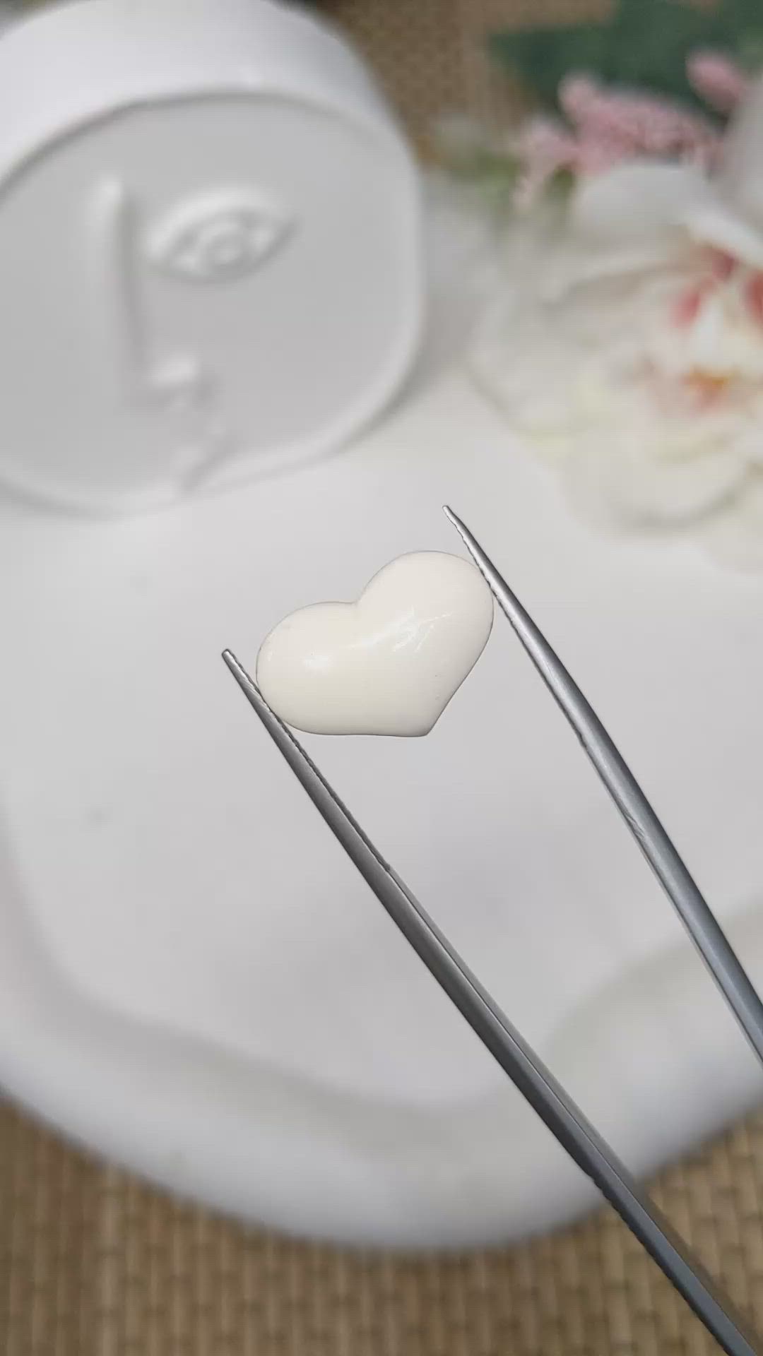 4.37 Ct. Salmon and White Cabochon Coral from Australia Size Video