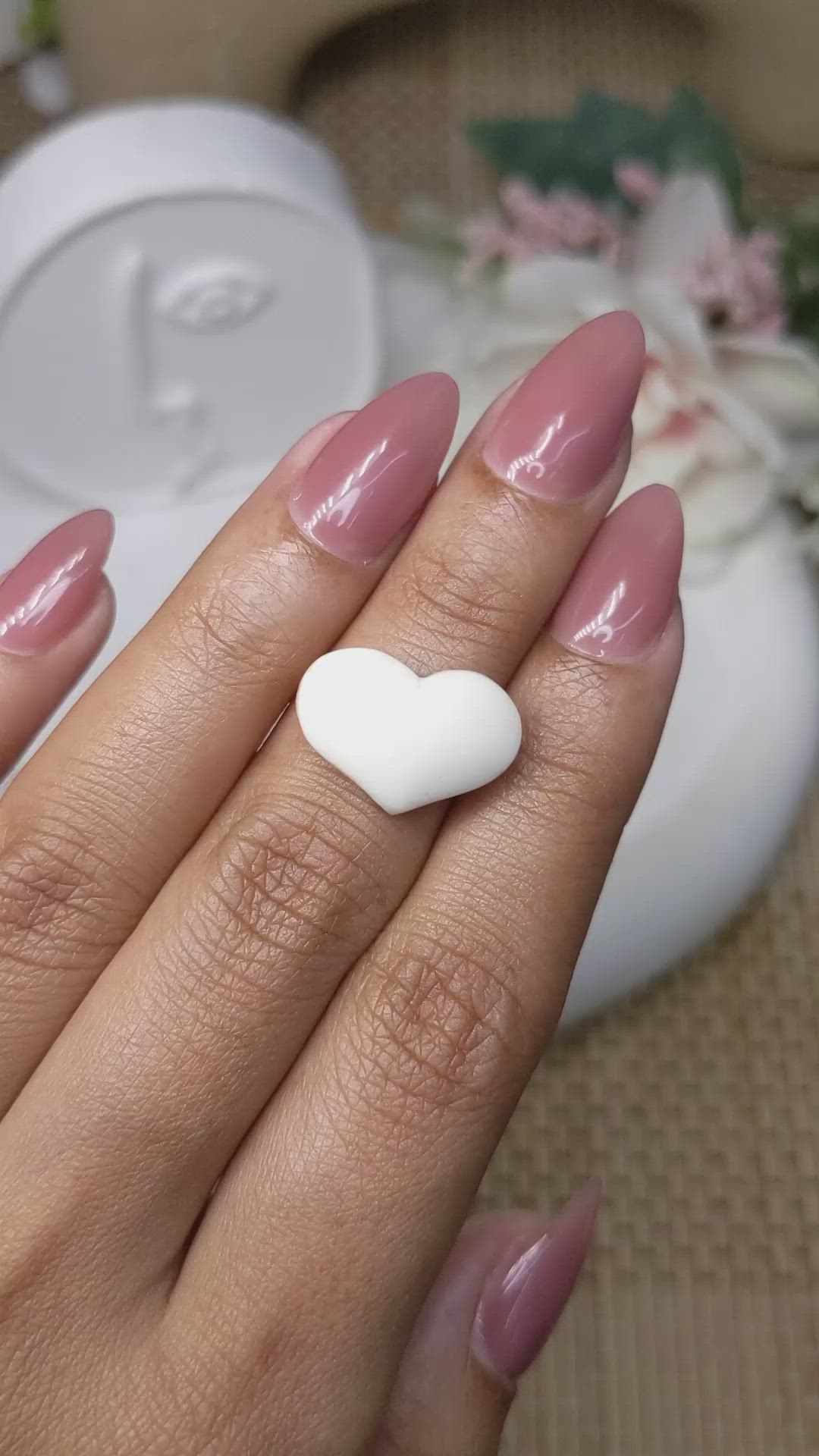 4.37 Ct. Salmon and White Cabochon Coral from Australia Size Video