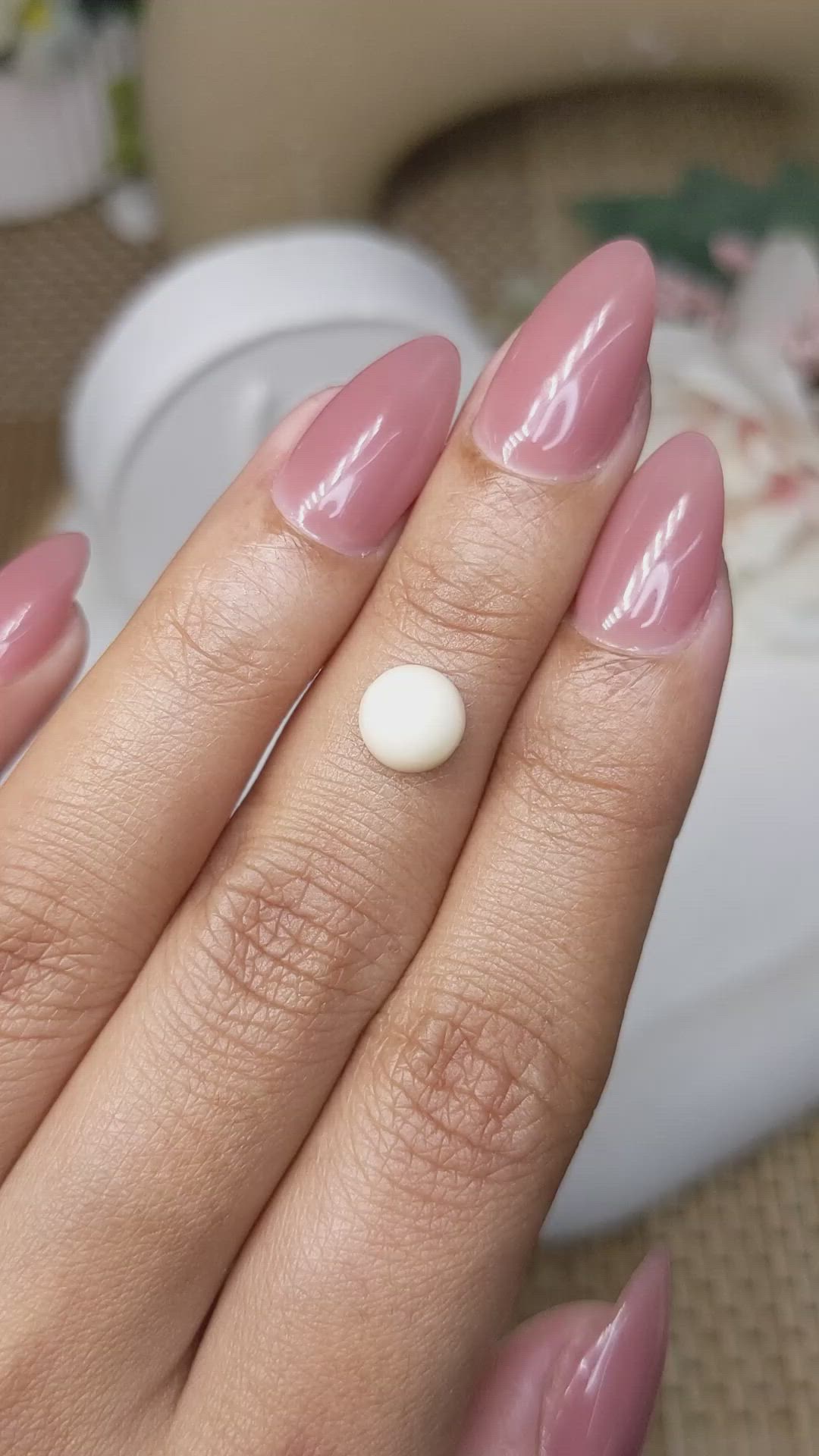 1.94 Ct. Salmon and White Cabochon Coral from Australia Size Video
