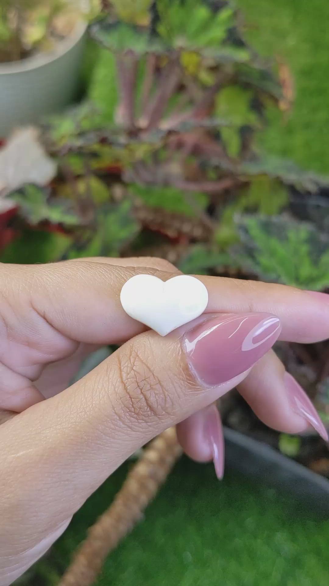 4.66 Ct. Salmon and White Cabochon Coral from Australia Size Video