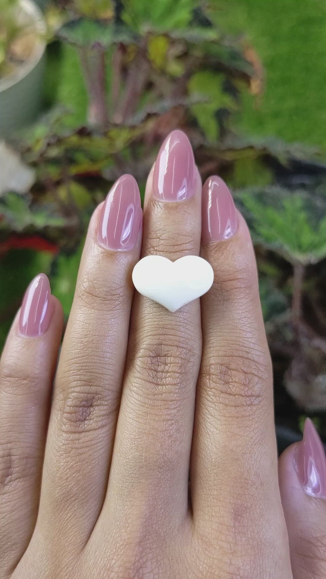 4.66 Ct. Salmon and White Cabochon Coral from Australia Size Video