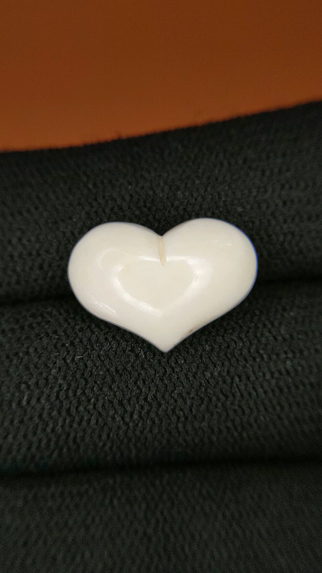 4.66 Ct. Salmon and White Cabochon Coral from Australia Size Video