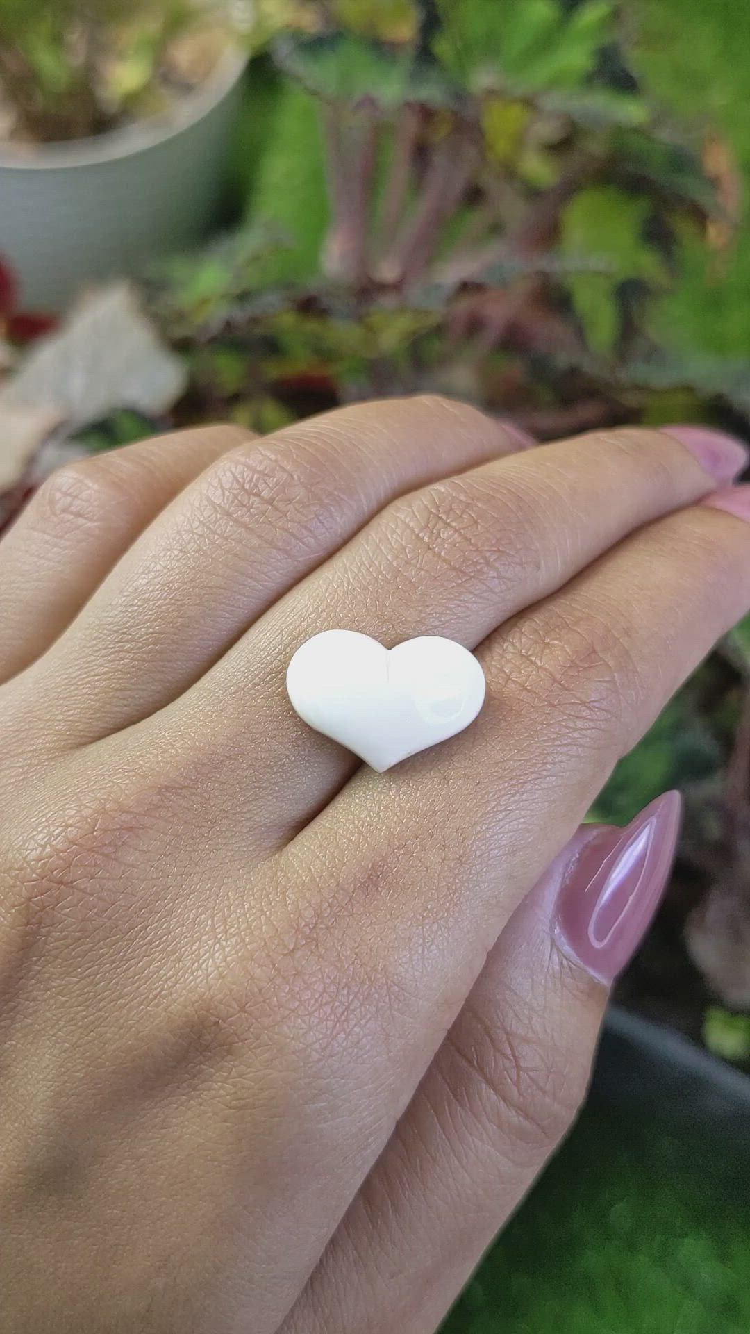 4.66 Ct. Salmon and White Cabochon Coral from Australia Size Video