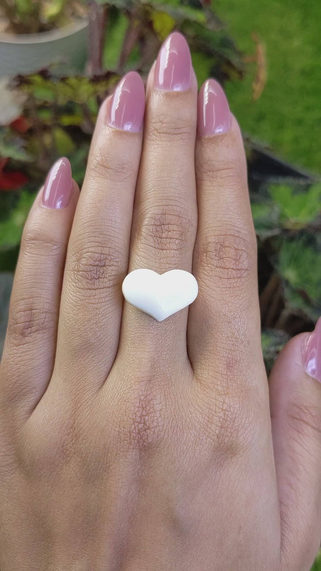 4.01 Ct. Salmon and White Cabochon Coral from Australia Size Video