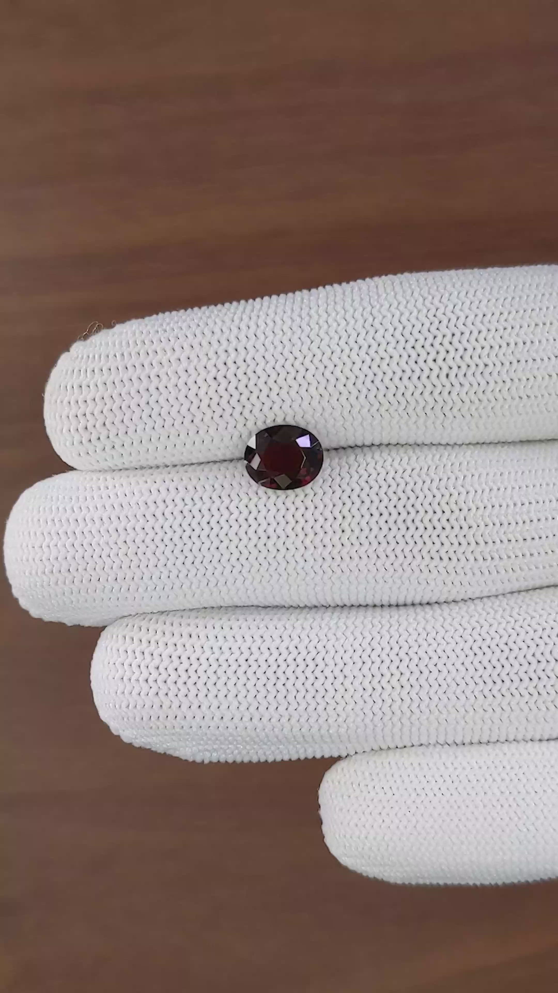 2.46 Ct. Red Garnet from Ceylon (Sri Lanka) Size Video