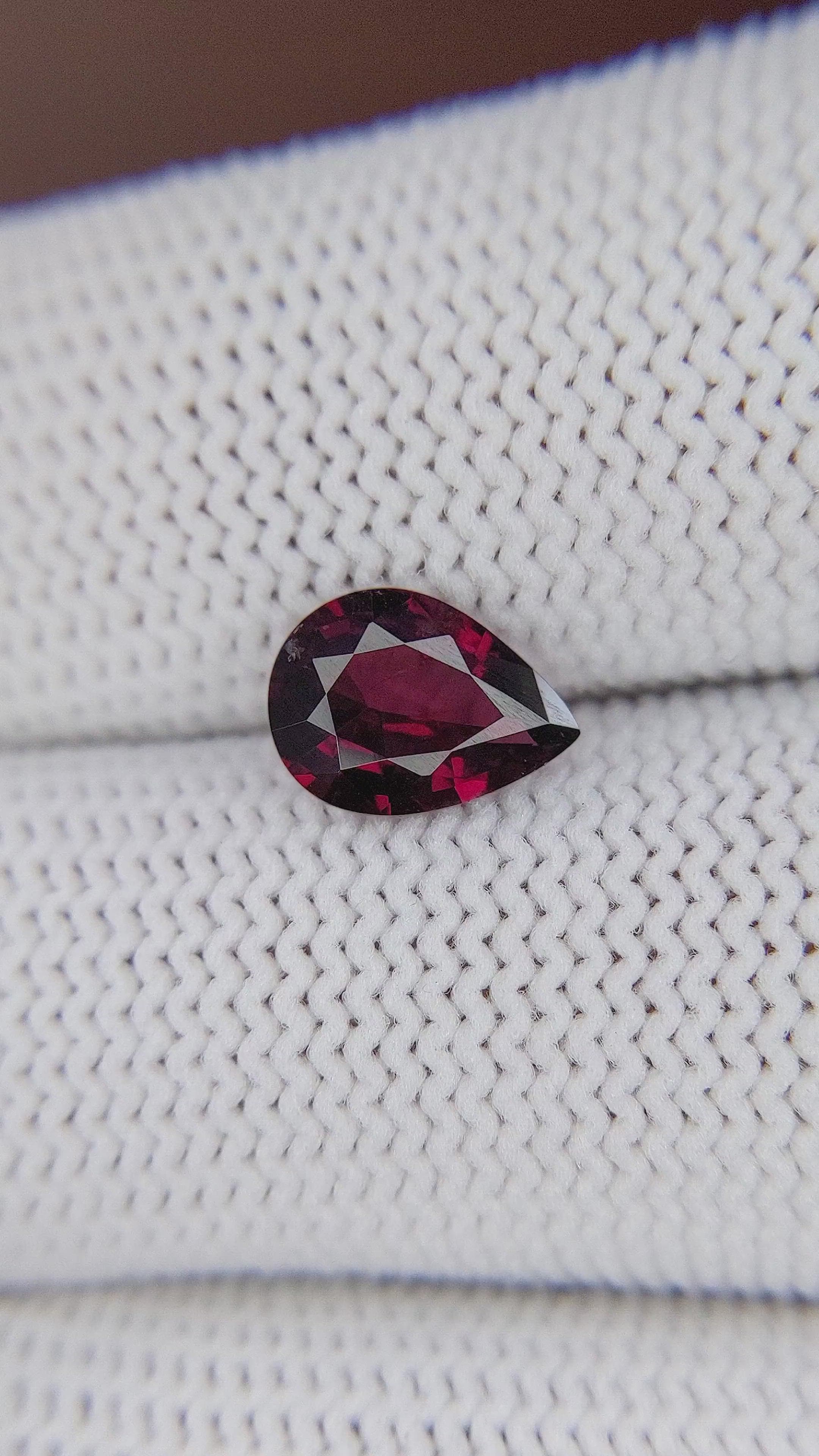 1.66 Ct. Red Garnet from Ceylon (Sri Lanka) Size Video