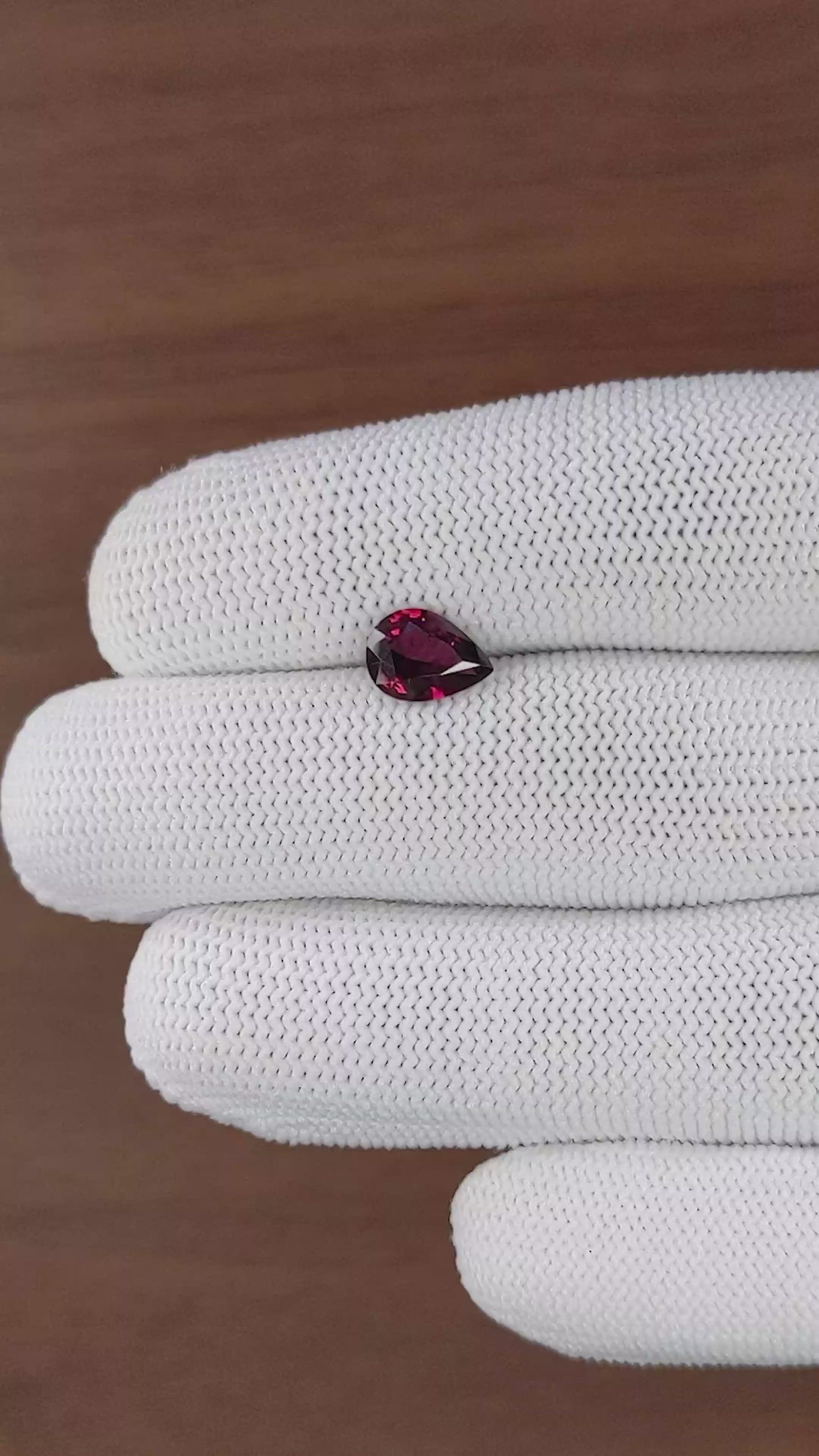 1.66 Ct. Red Garnet from Ceylon (Sri Lanka) Size Video