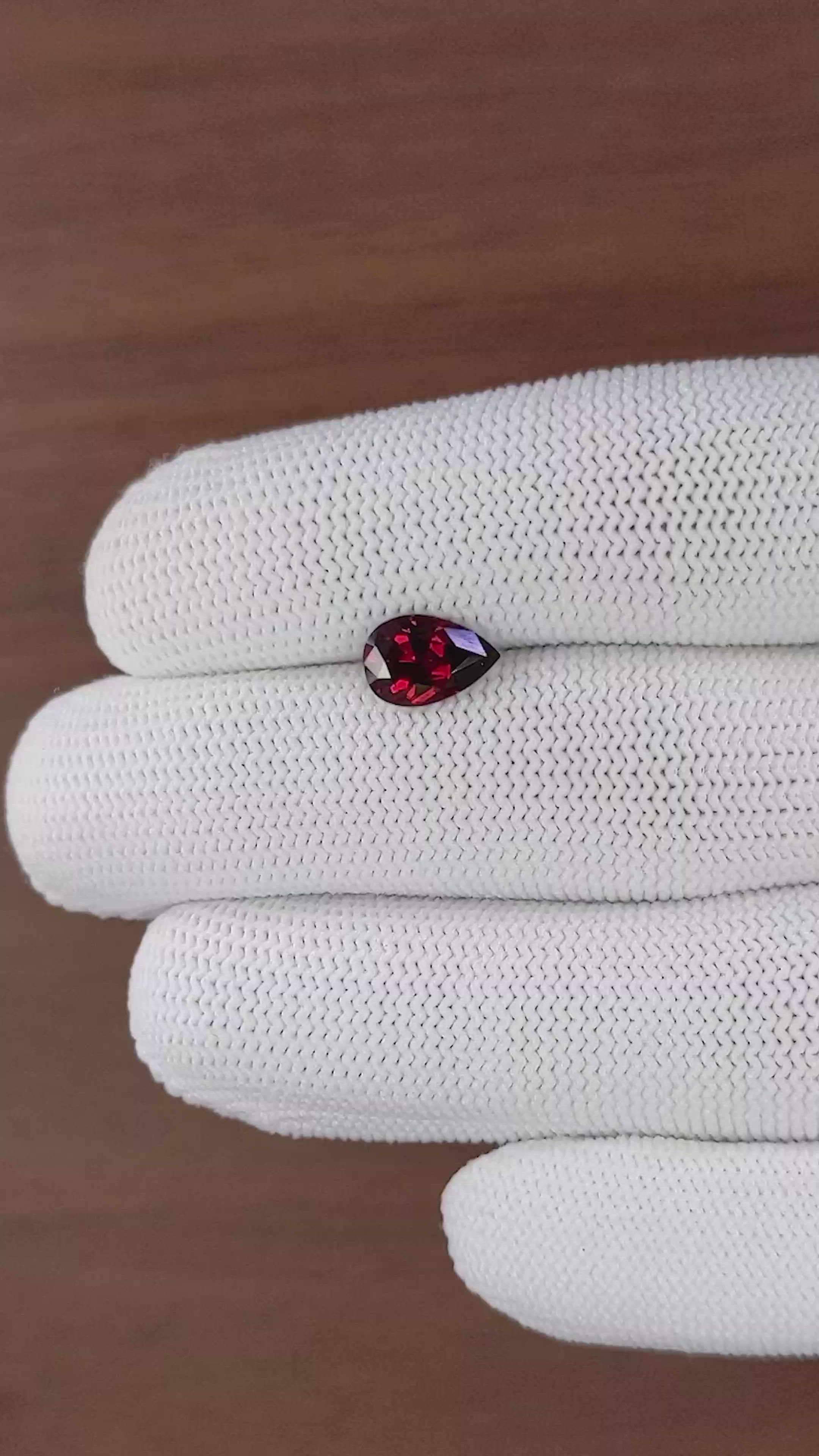 1.74 Ct. Red Garnet from Ceylon (Sri Lanka) Size Video
