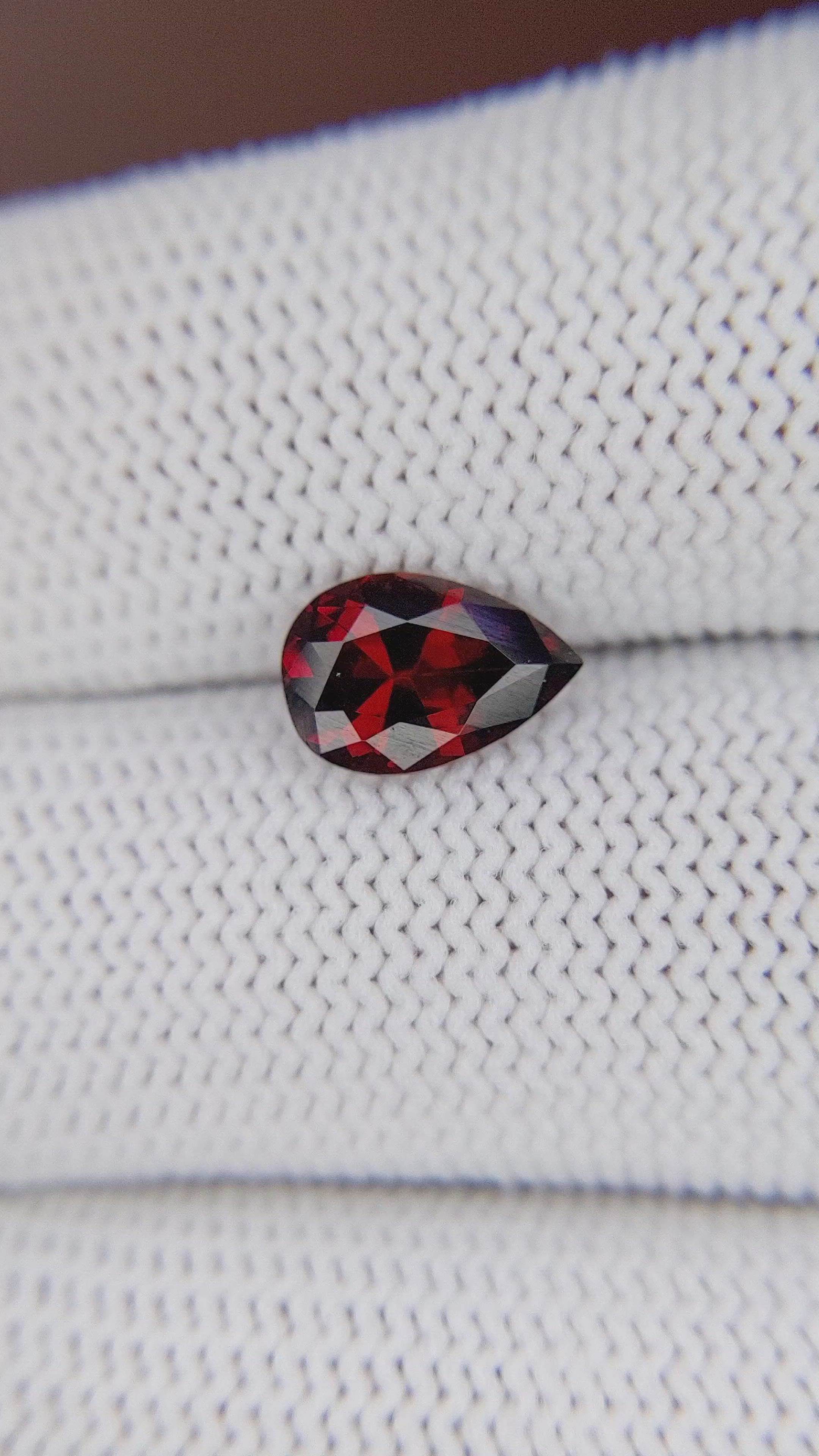 1.74 Ct. Red Garnet from Ceylon (Sri Lanka) Size Video