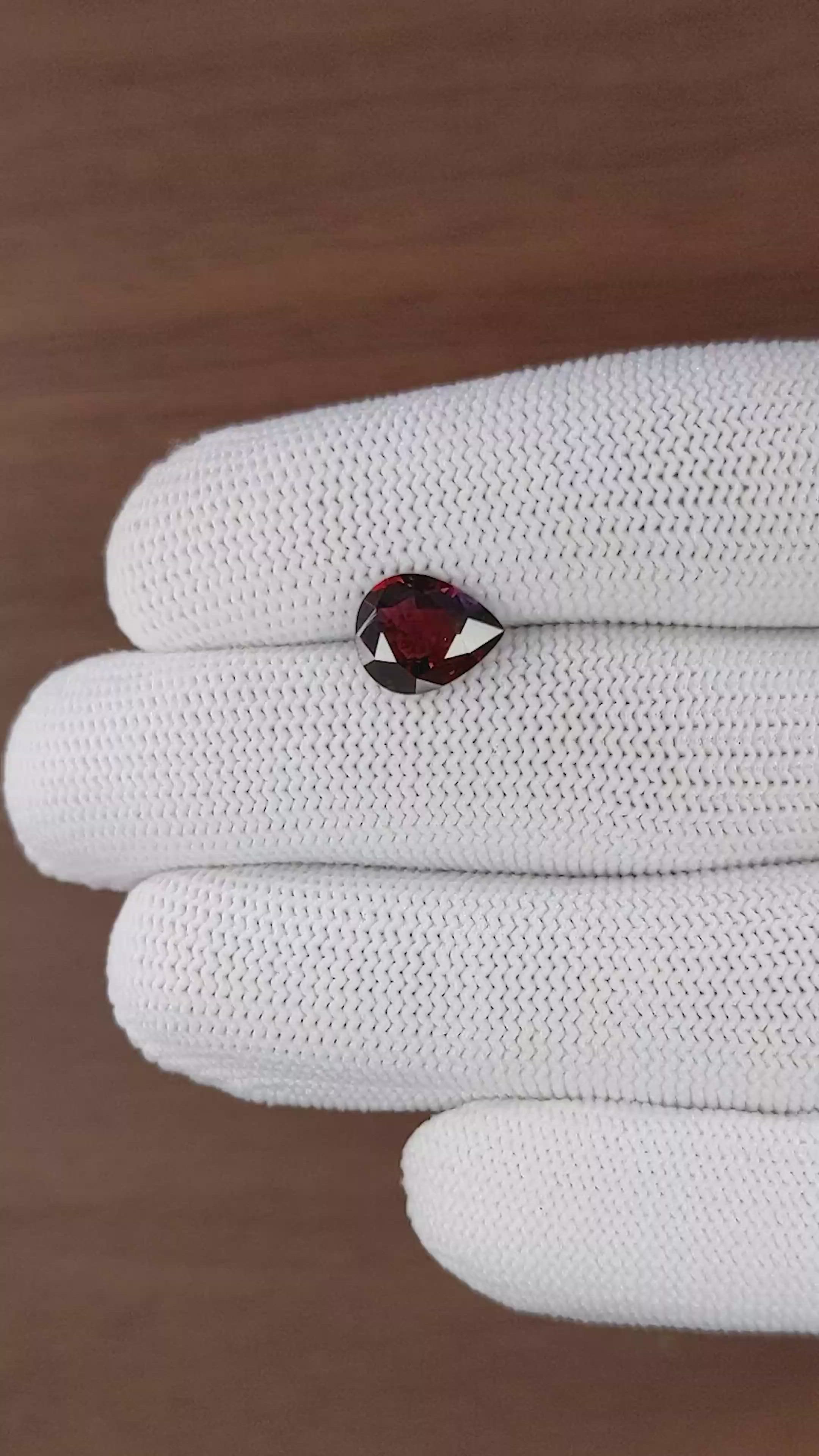 3.08 Ct. Red Garnet from Ceylon (Sri Lanka) Size Video