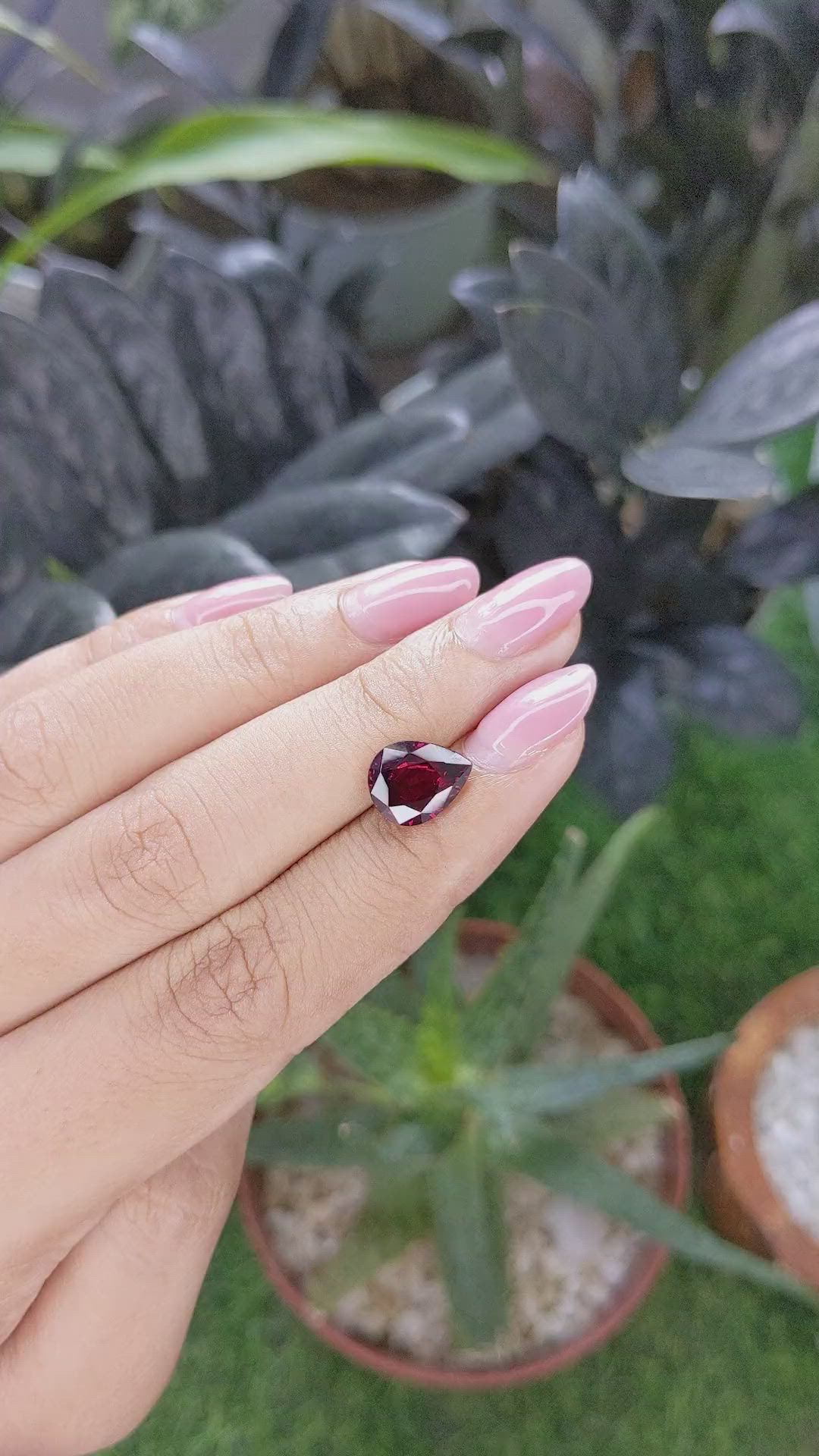 3.08 Ct. Red Garnet from Ceylon (Sri Lanka) Size Video