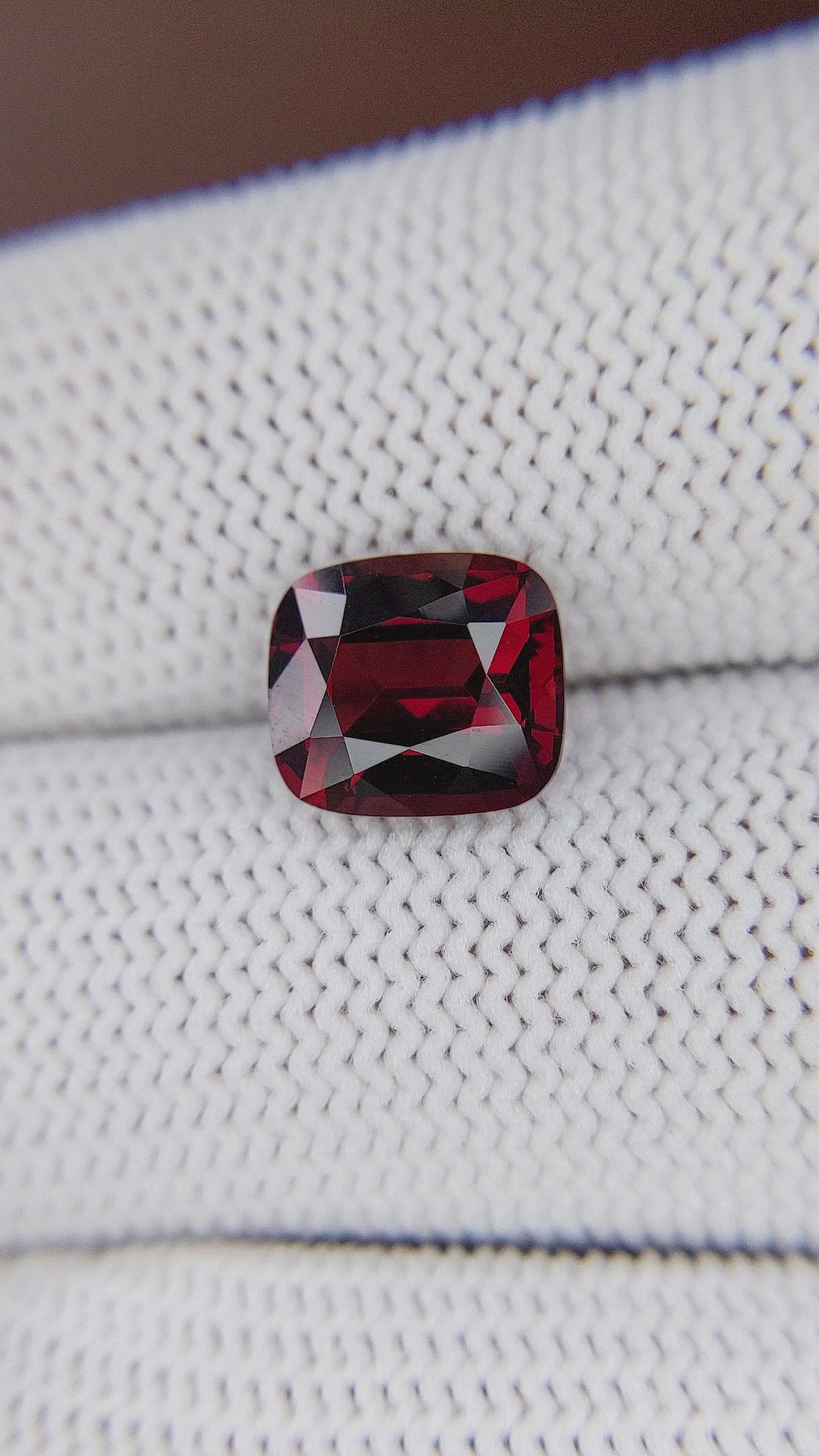 3.63 Ct. Red Garnet from Ceylon (Sri Lanka) Size Video