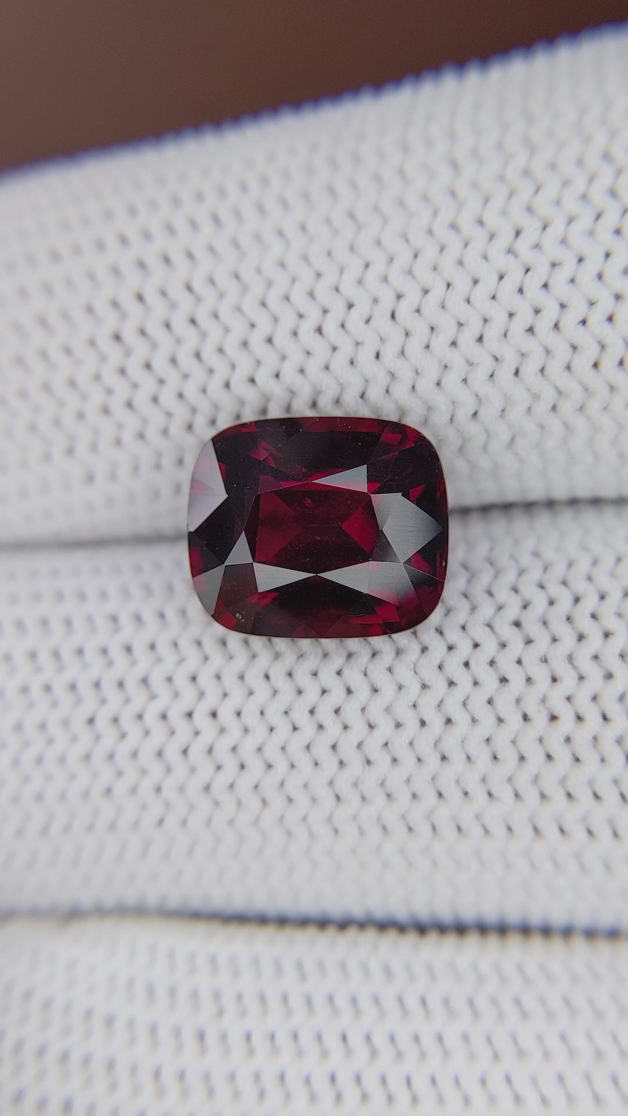 5.51 Ct. Red Garnet from Ceylon (Sri Lanka) Size Video
