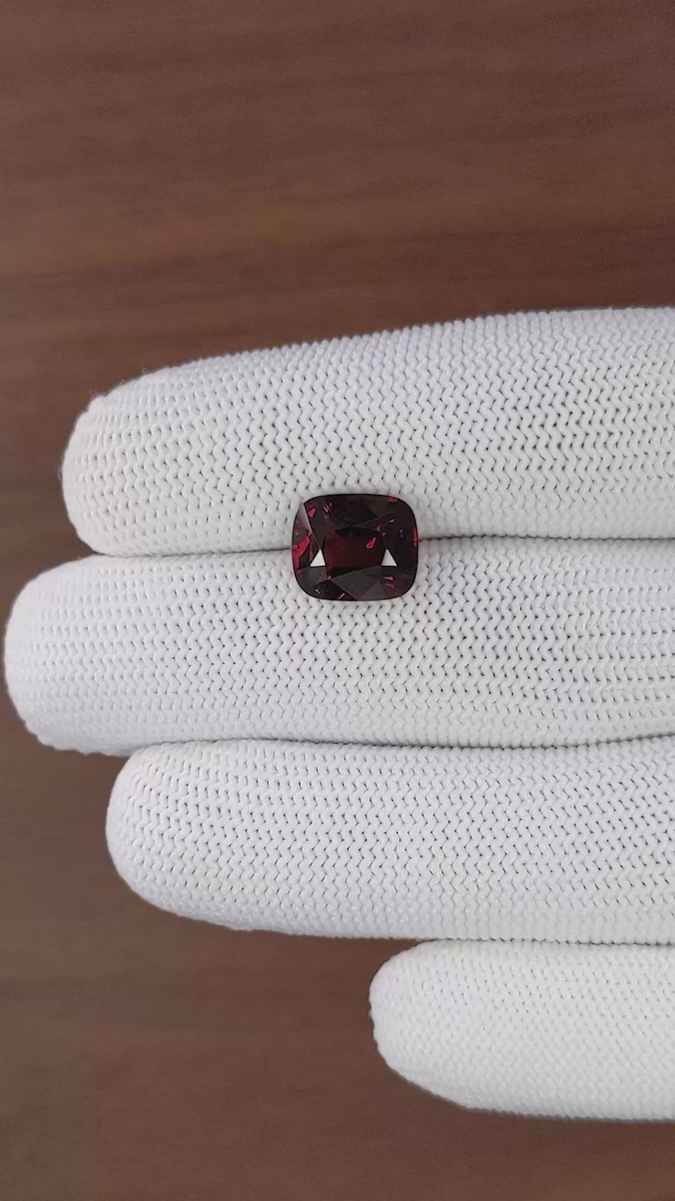5.51 Ct. Red Garnet from Ceylon (Sri Lanka) Size Video