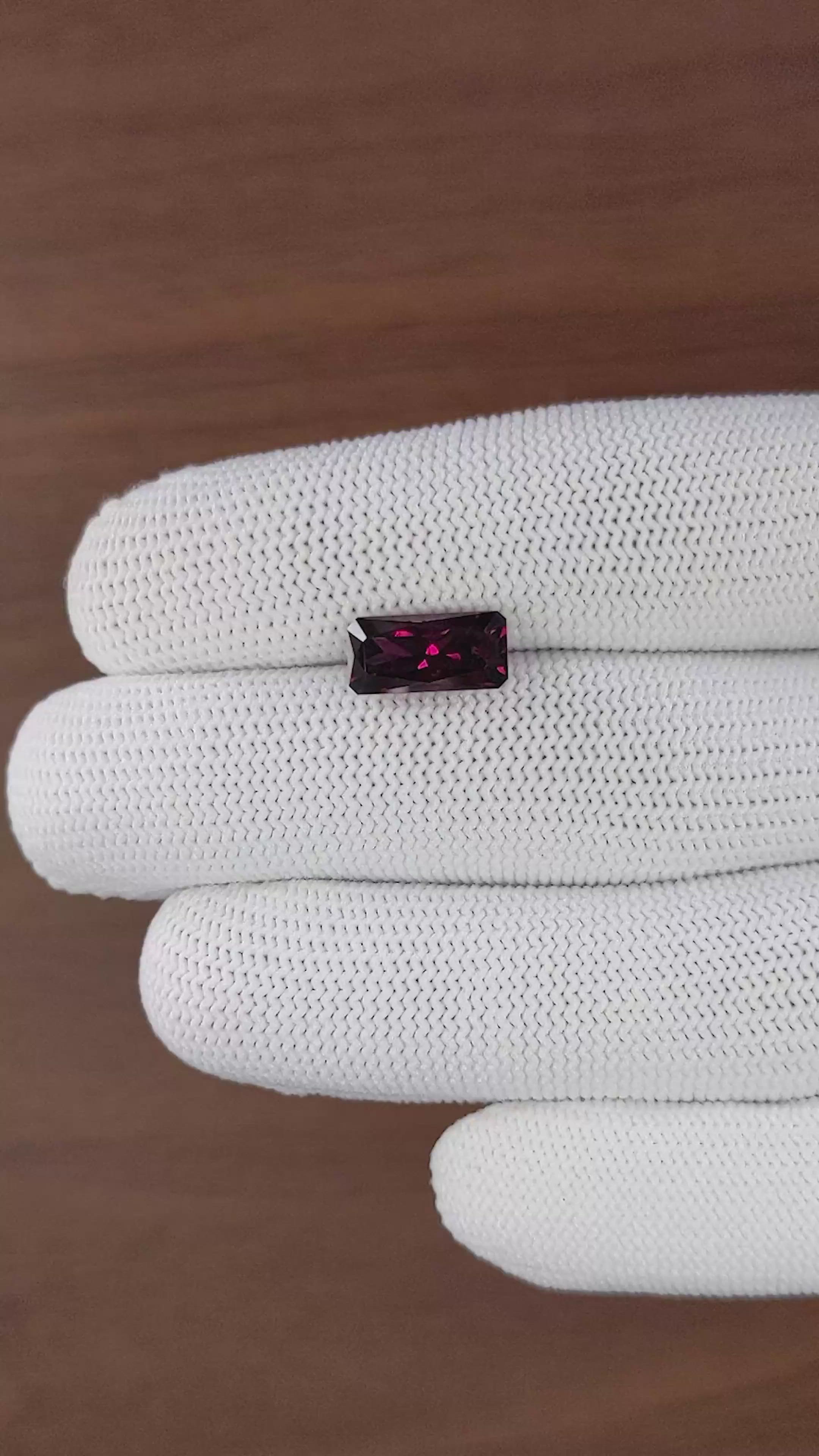 3.70 Ct. Purplish Red Garnet from Ceylon (Sri Lanka) Size Video