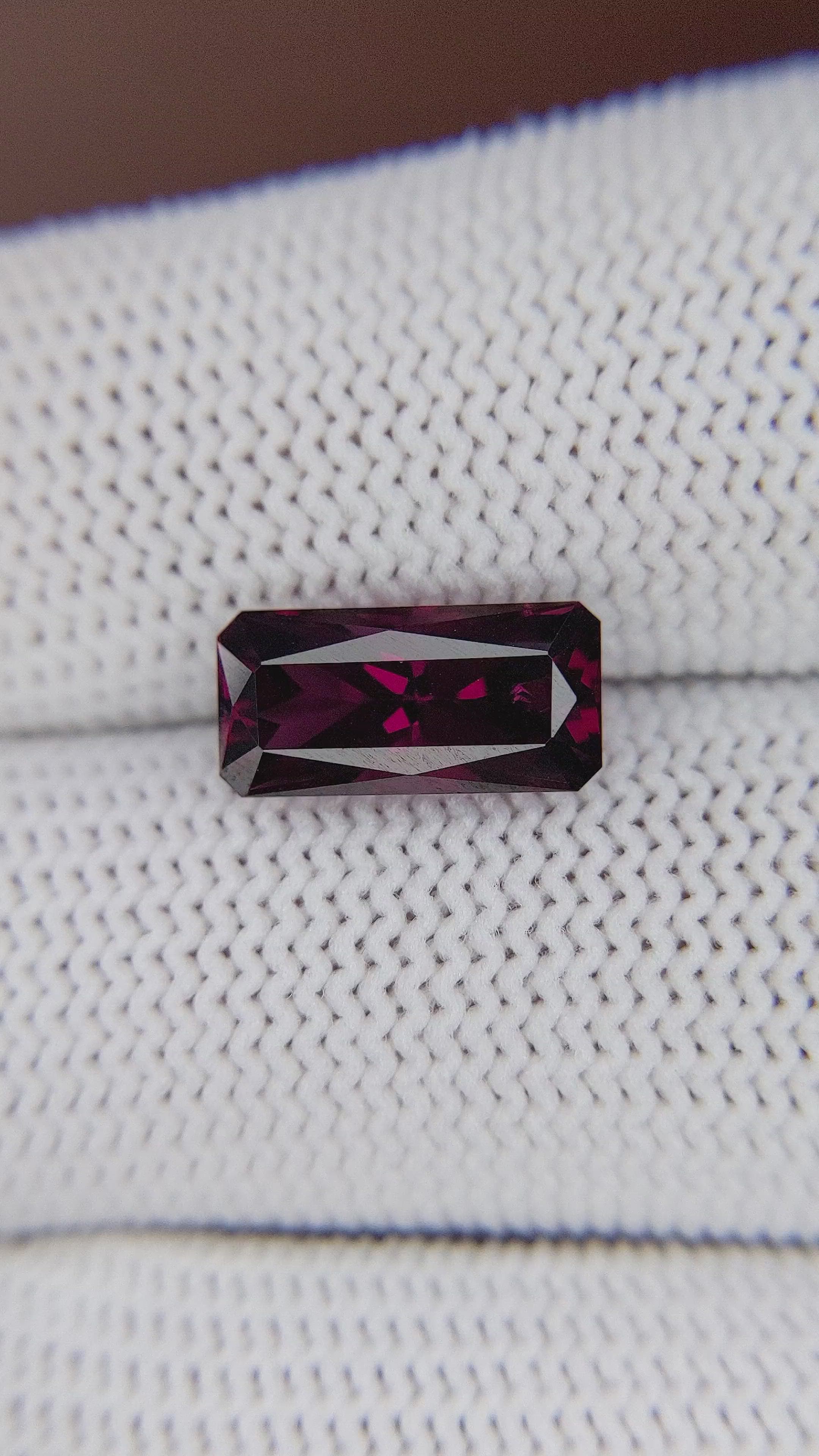 3.70 Ct. Purplish Red Garnet from Ceylon (Sri Lanka) Size Video