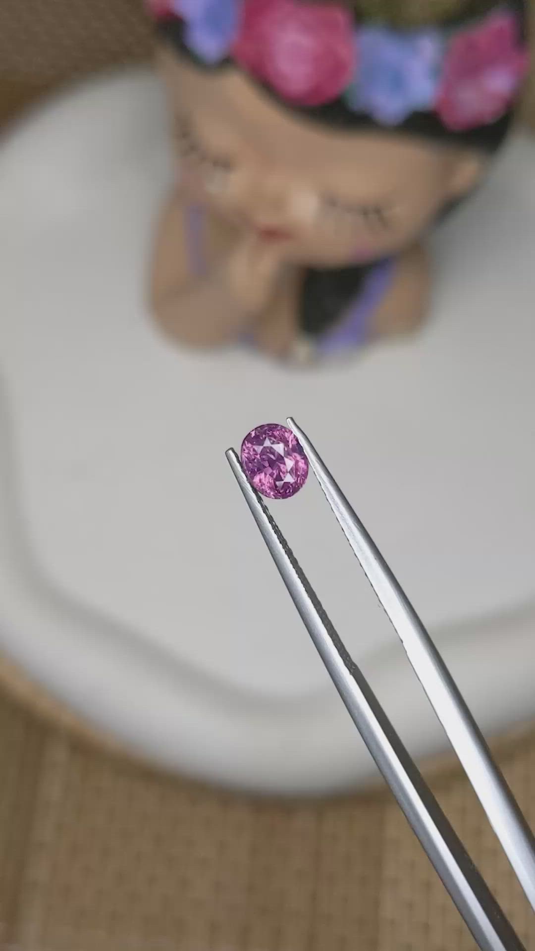 0.89 Ct. Pinkish Purple Spinel from Ceylon (Sri Lanka) Size Video