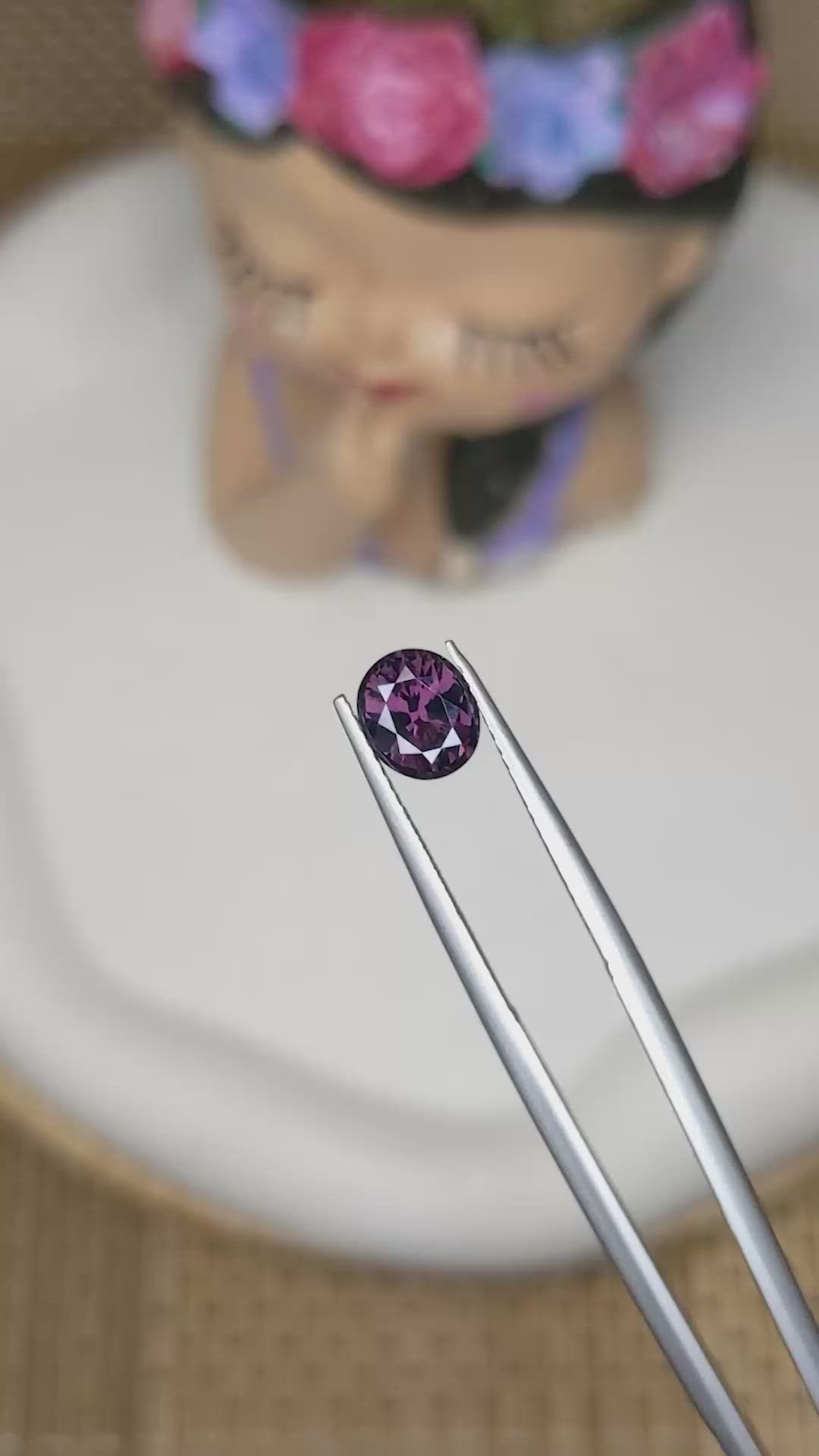 1.30 Ct. Pinkish Purple Spinel from Ceylon (Sri Lanka) Size Video