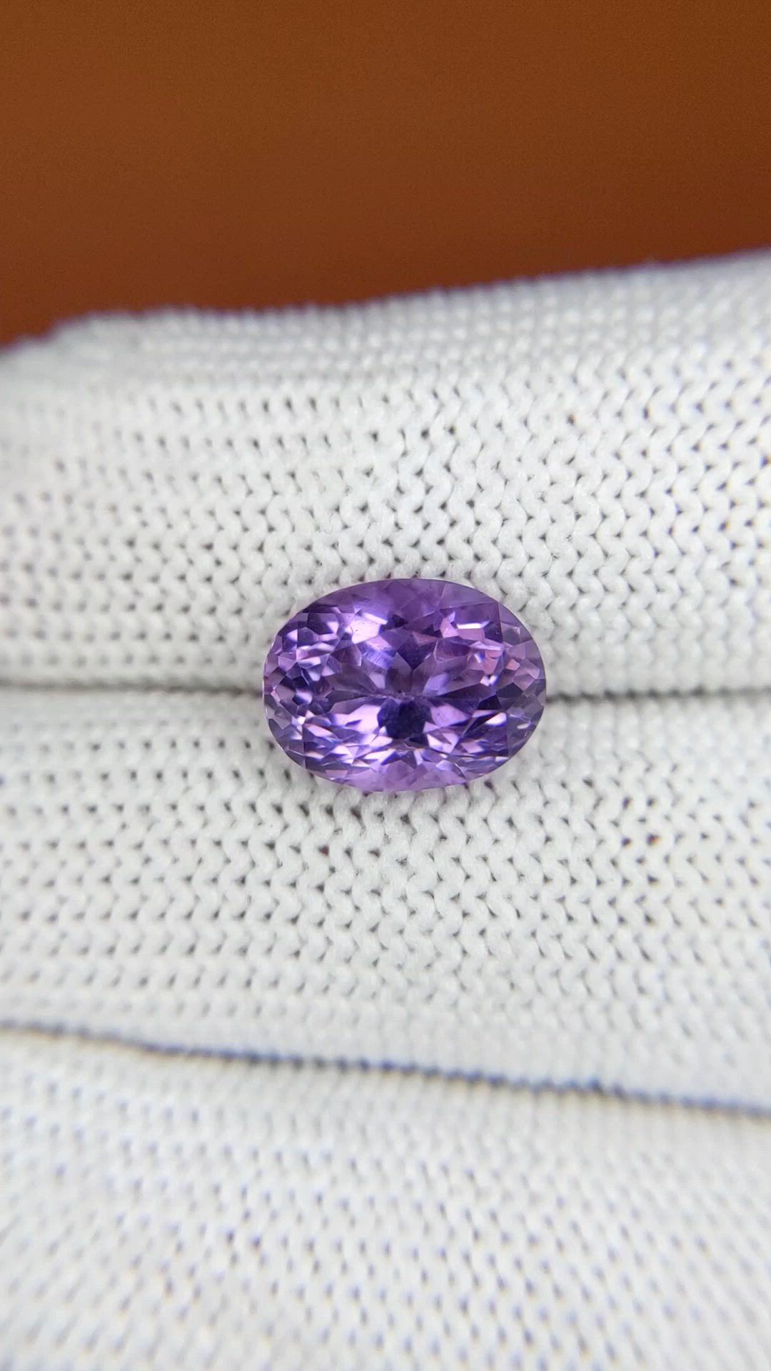 3.30 Ct. Purple Amethyst from Ceylon (Sri Lanka) Size Video