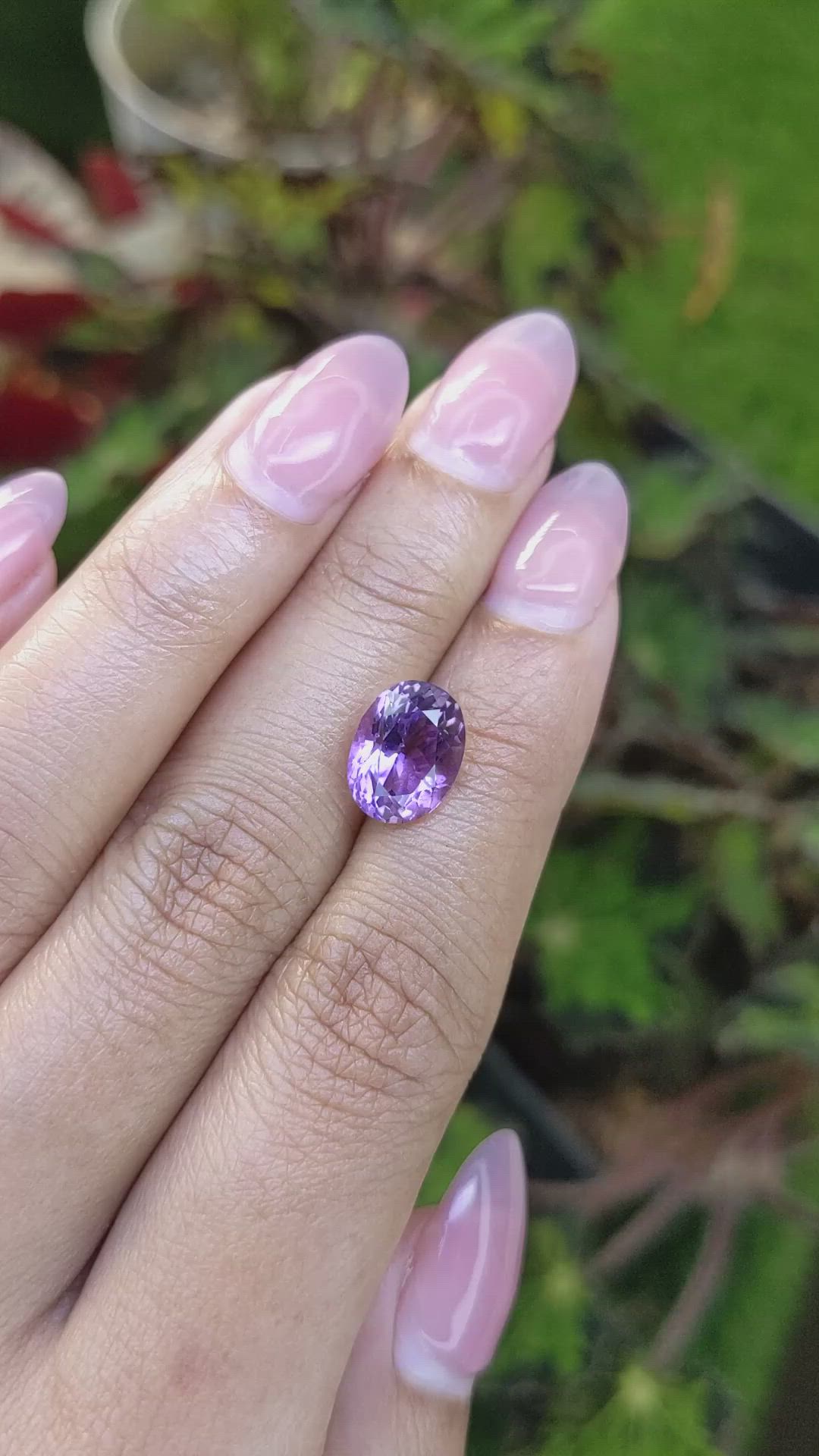 3.30 Ct. Purple Amethyst from Ceylon (Sri Lanka) Size Video