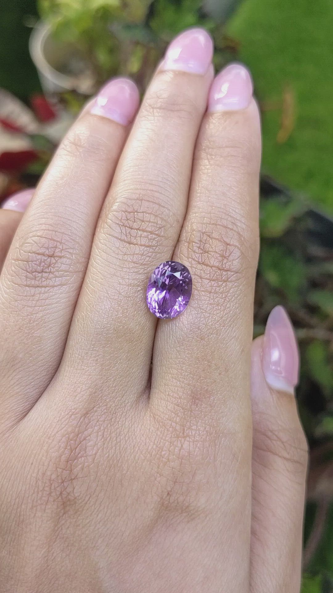 3.30 Ct. Purple Amethyst from Ceylon (Sri Lanka) Size Video