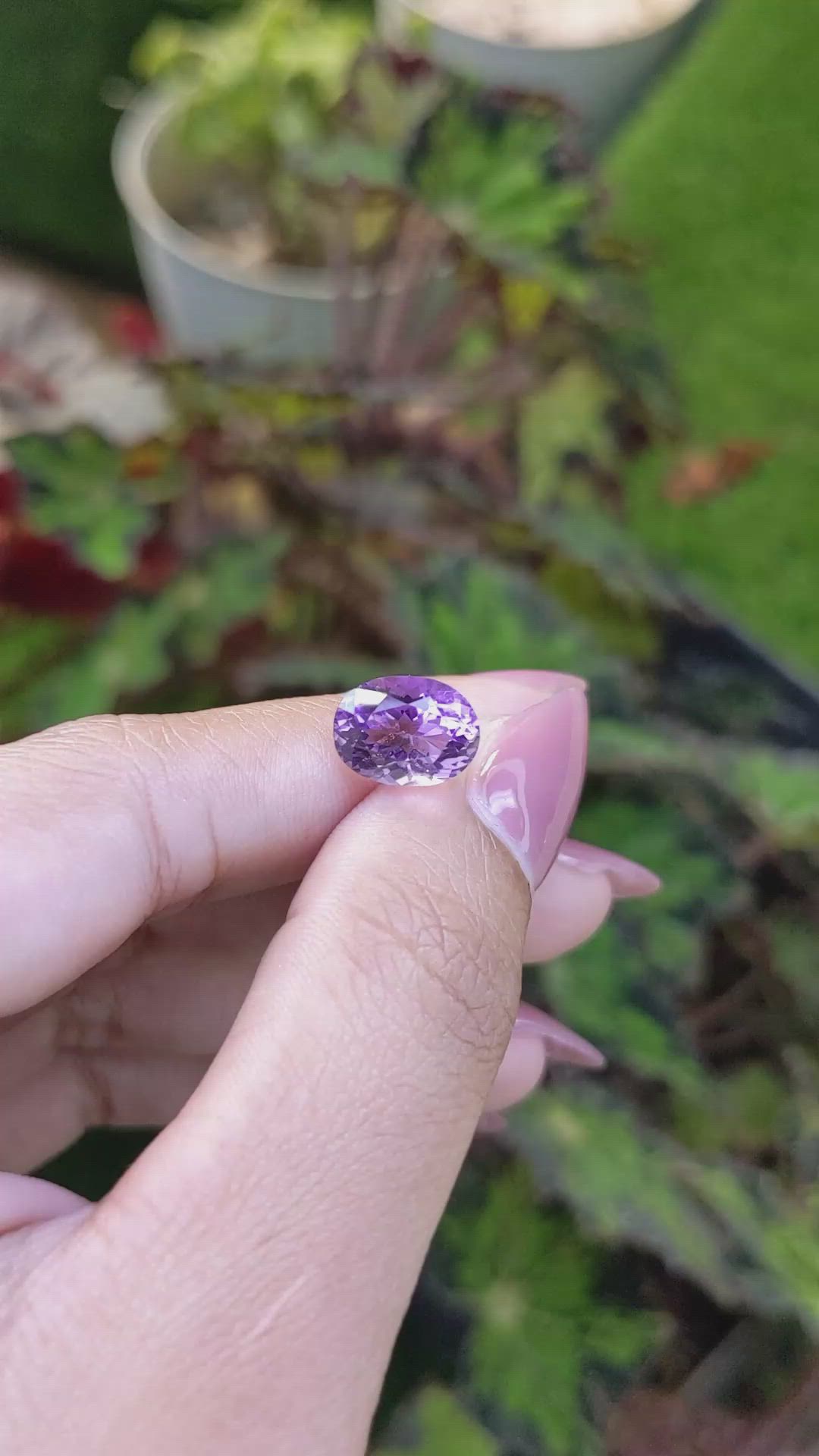 3.30 Ct. Purple Amethyst from Ceylon (Sri Lanka) Size Video