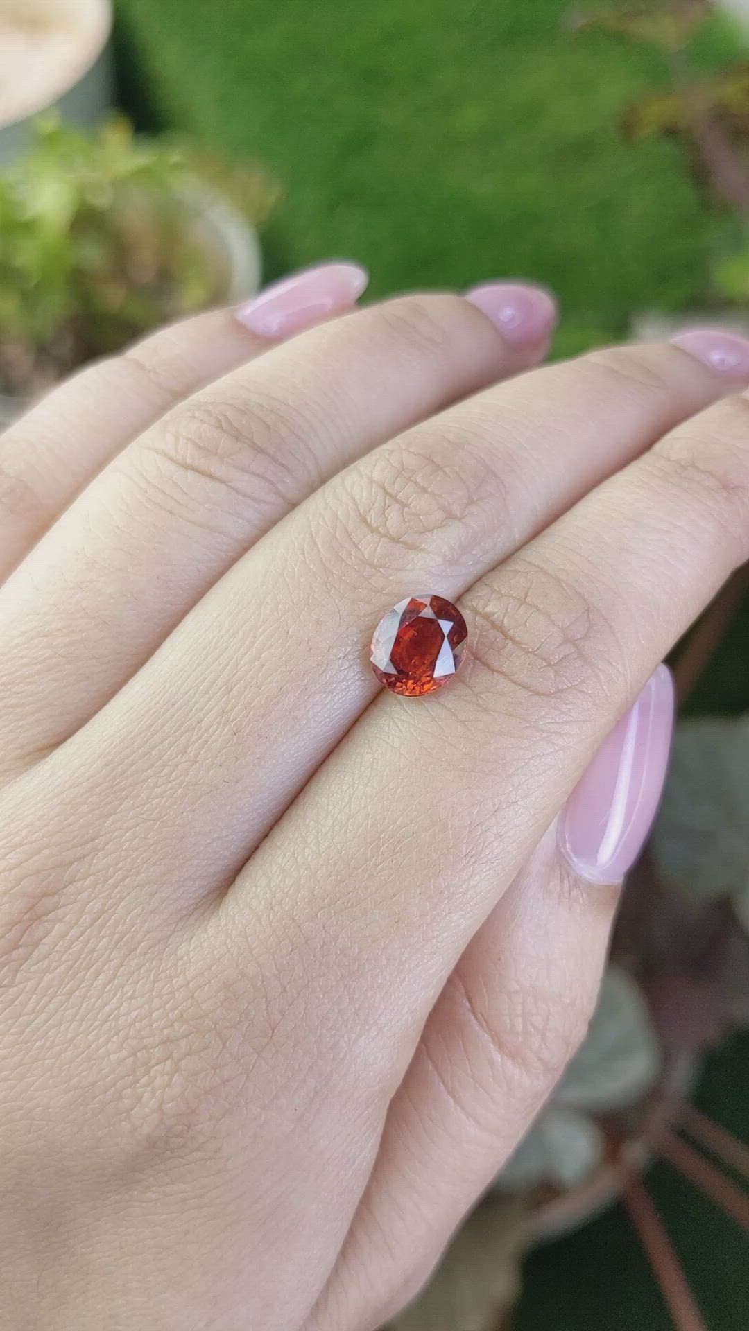 2.60 Ct. Orange Hessonite Garnet from Madagascar Size Video