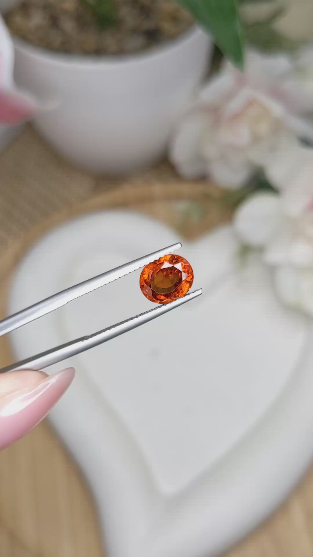 2.60 Ct. Orange Hessonite Garnet from Madagascar Size Video