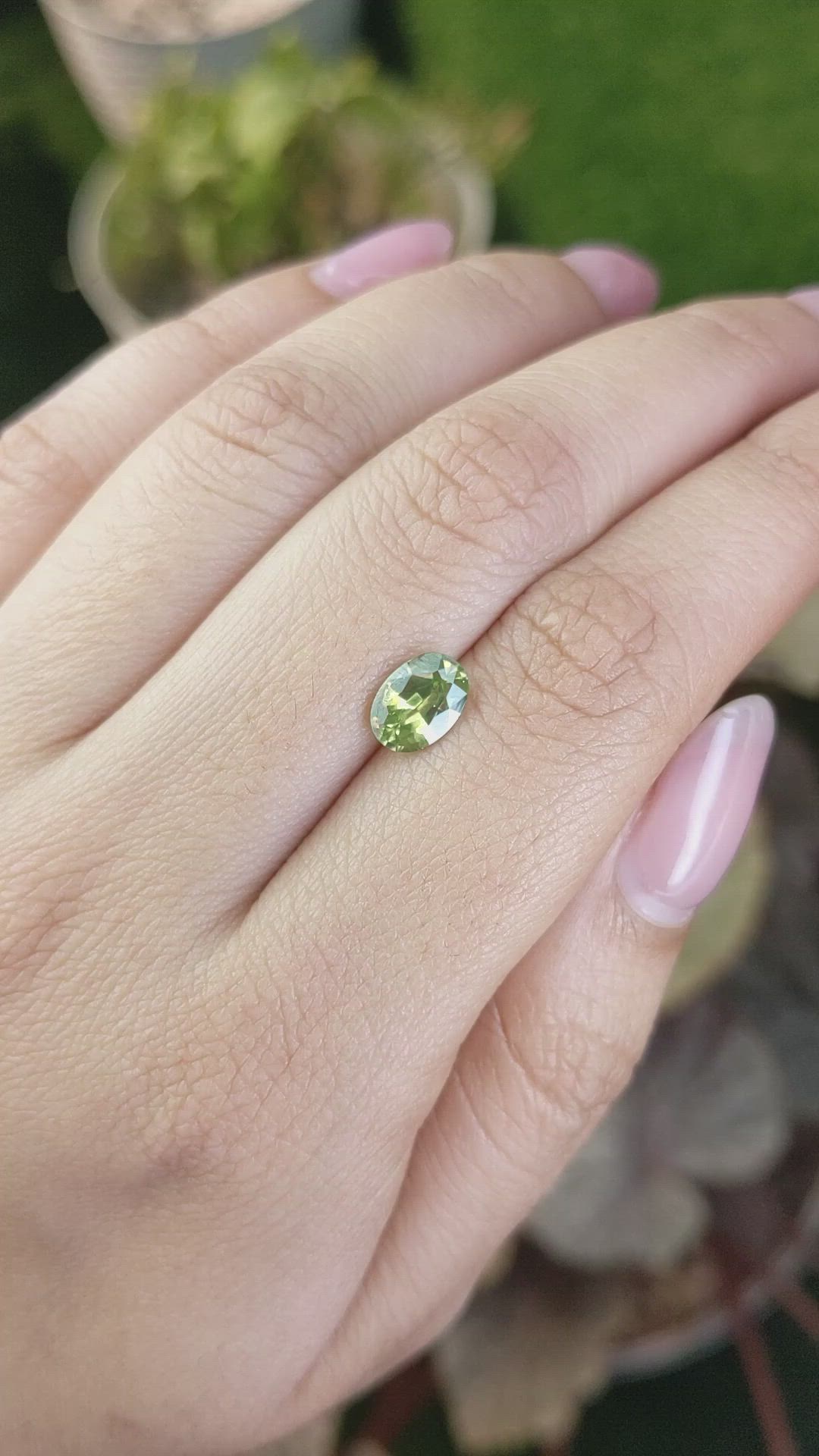 1.57 Ct. Yellowish Green Zircon from Ceylon (Sri Lanka) Size Video