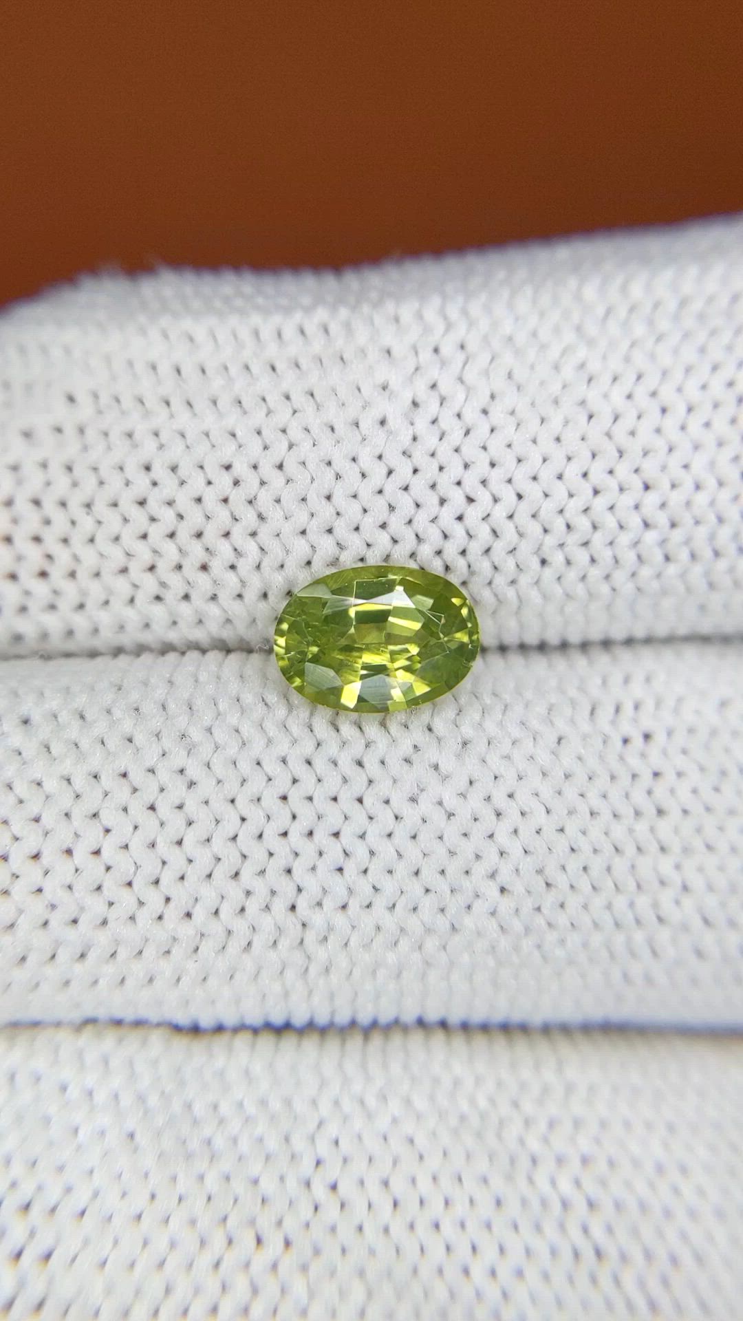 1.57 Ct. Yellowish Green Zircon from Ceylon (Sri Lanka) Size Video