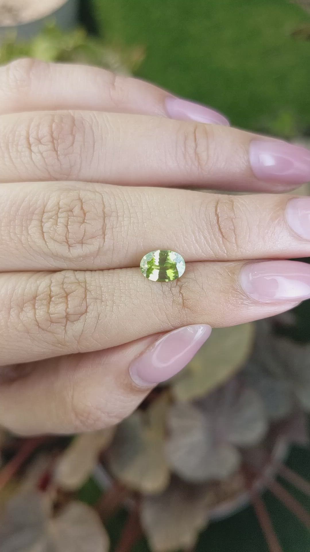1.57 Ct. Yellowish Green Zircon from Ceylon (Sri Lanka) Size Video