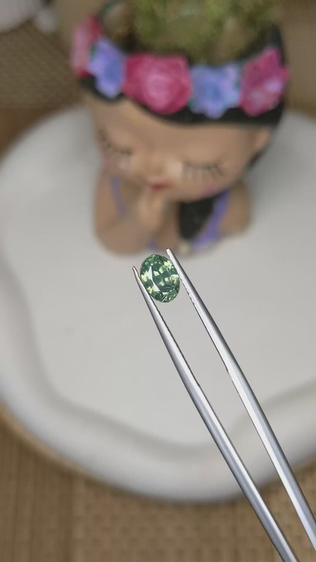 1.52 Ct. Green Zircon from Ceylon (Sri Lanka) Size Video
