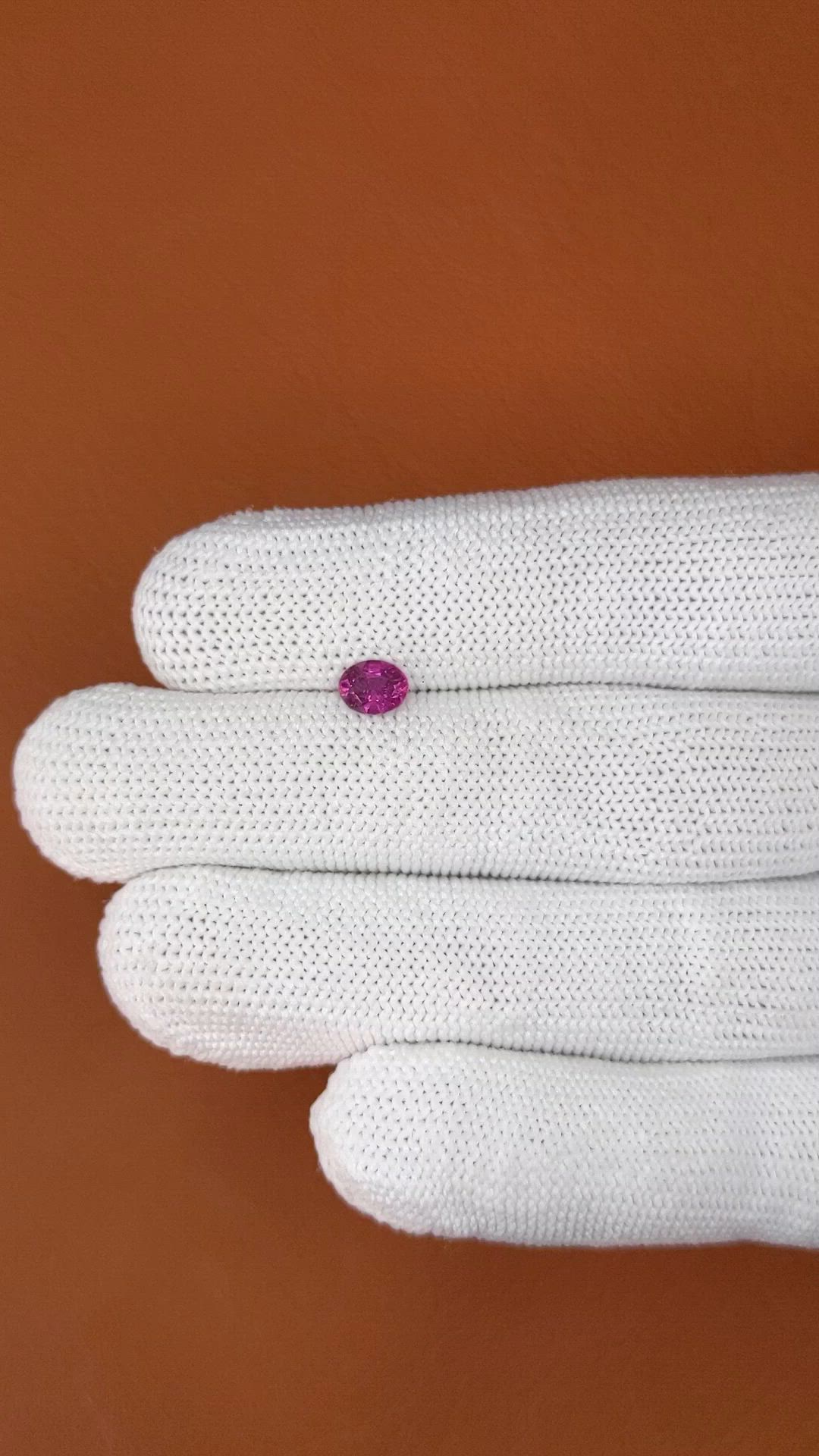 0.72 Ct. Pinkish Purple Garnet from Ceylon (Sri Lanka) Size Video