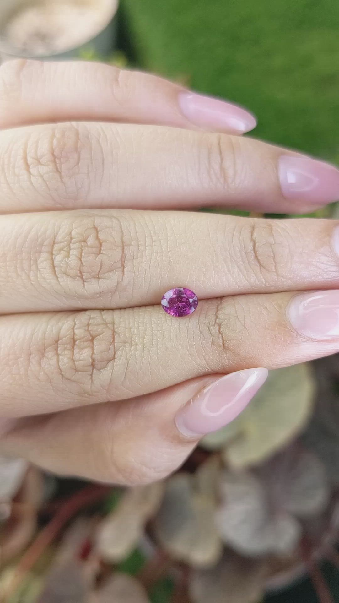 0.72 Ct. Pinkish Purple Garnet from Ceylon (Sri Lanka) Size Video