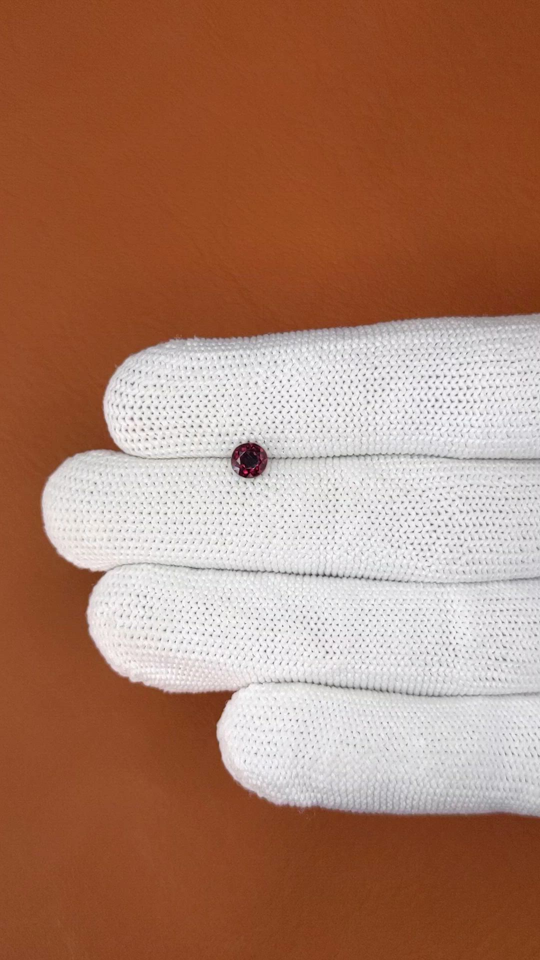 0.76 Ct. Red Garnet from Ceylon (Sri Lanka) Size Video