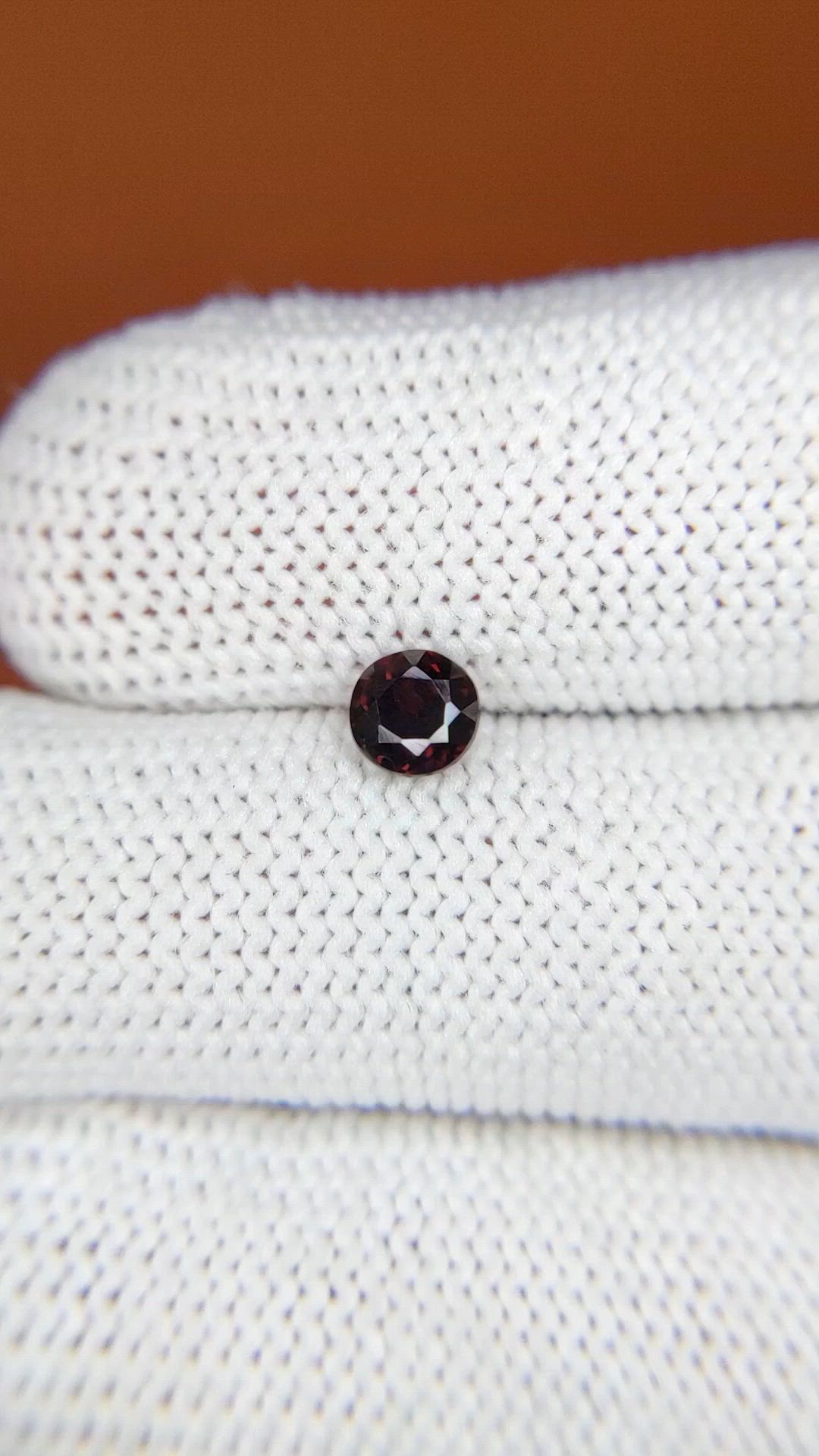 0.76 Ct. Red Garnet from Ceylon (Sri Lanka) Size Video