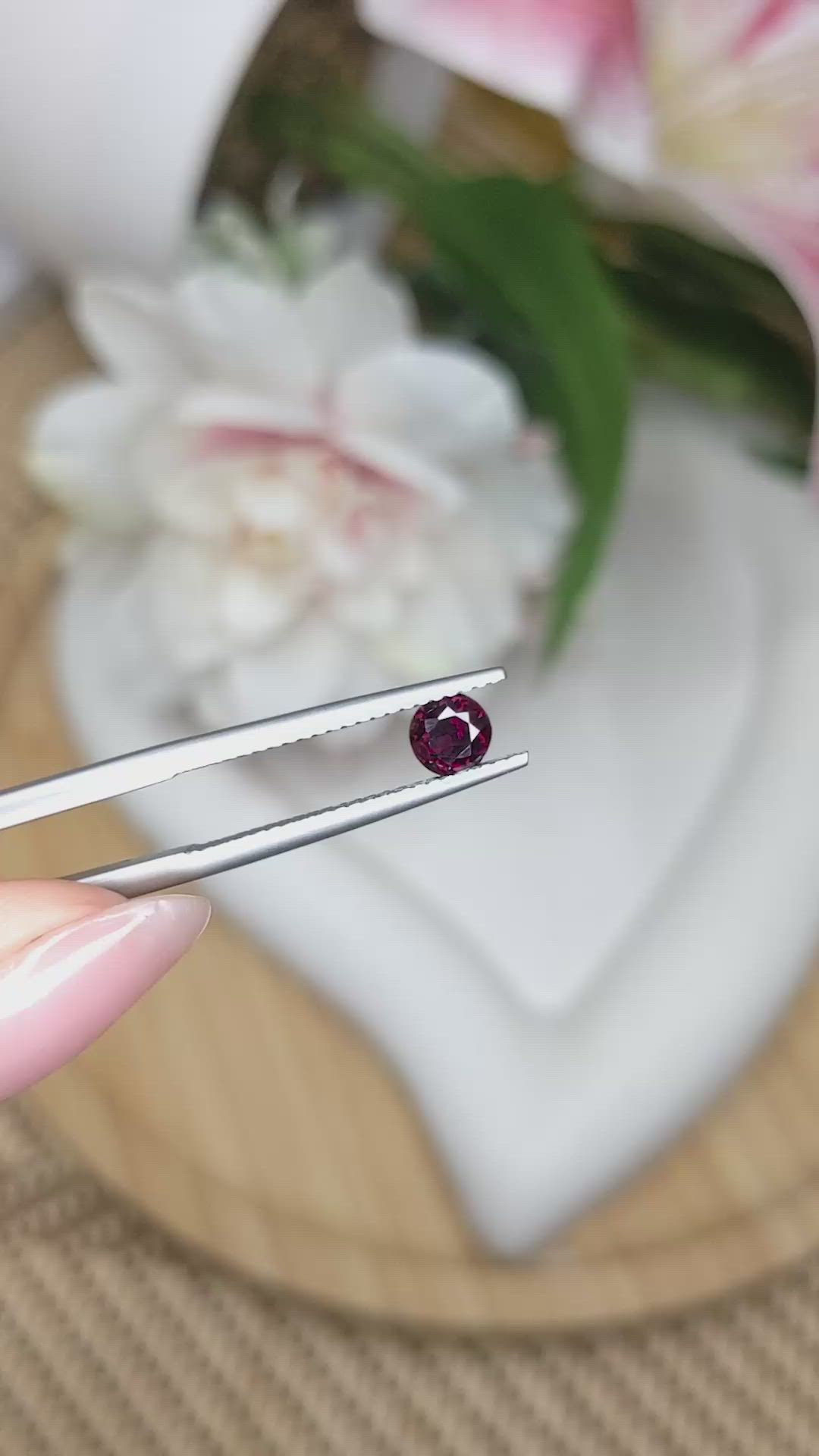 0.76 Ct. Red Garnet from Ceylon (Sri Lanka) Size Video