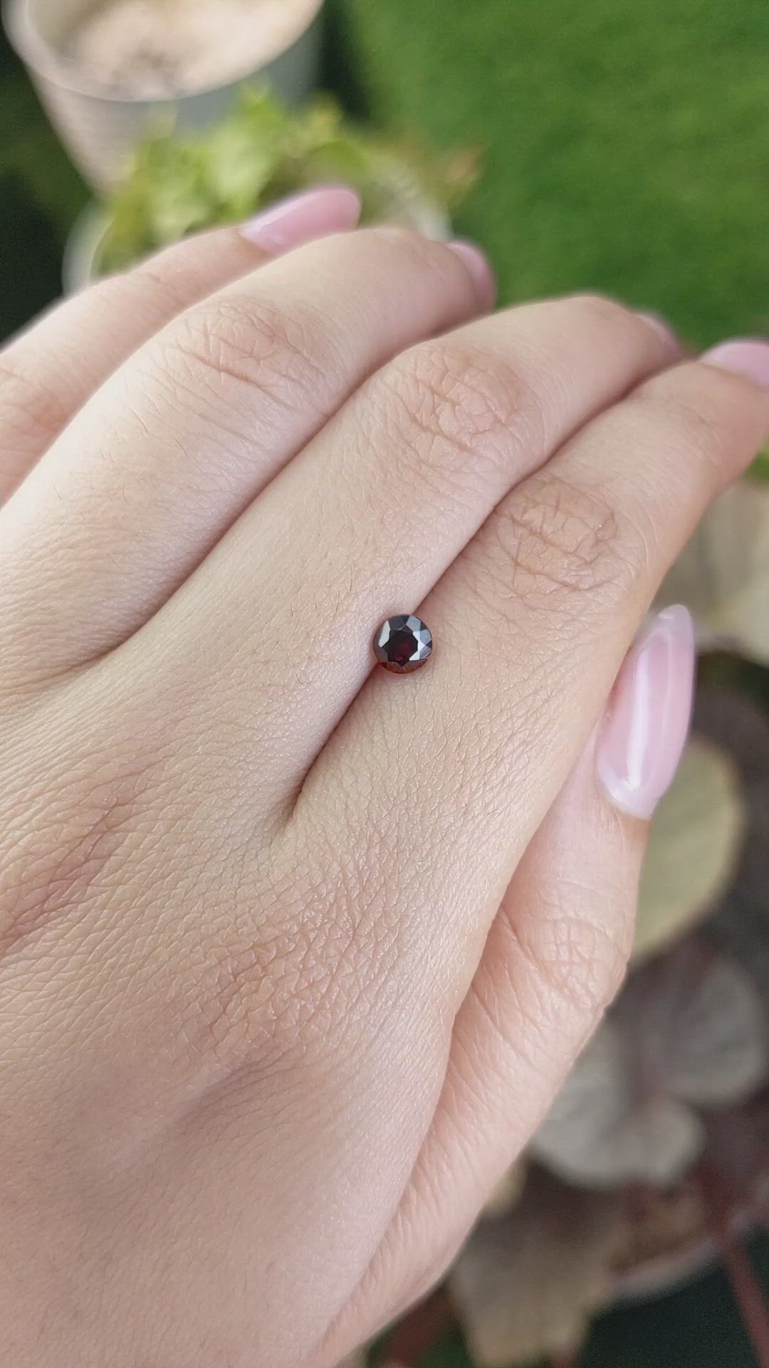 0.76 Ct. Red Garnet from Ceylon (Sri Lanka) Size Video