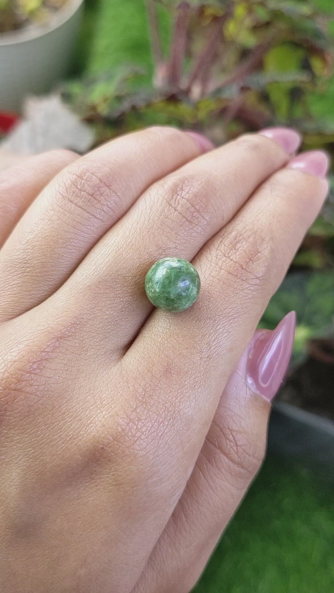 7.64 Ct. Green Jade from Burma (Myanmar) Size Video