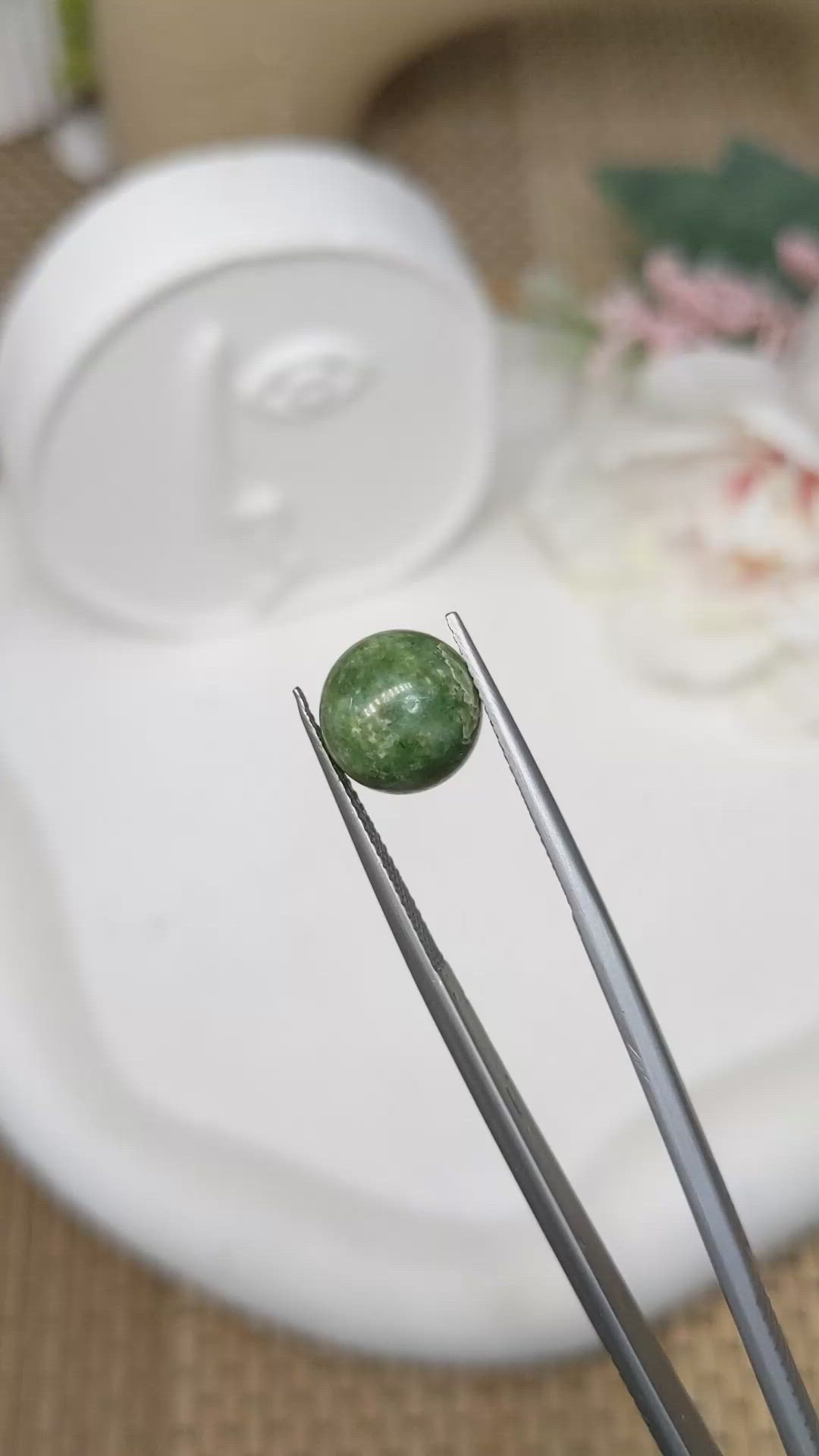 7.64 Ct. Green Jade from Burma (Myanmar) Size Video