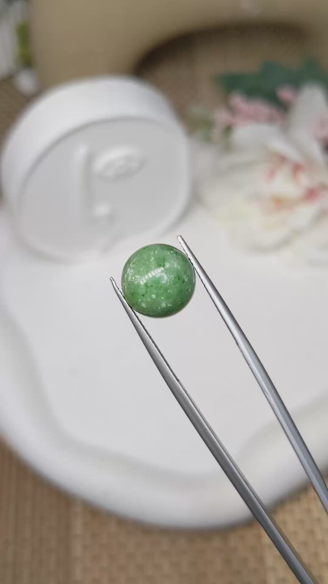 12.43 Ct. Green Jade from Burma (Myanmar) Size Video