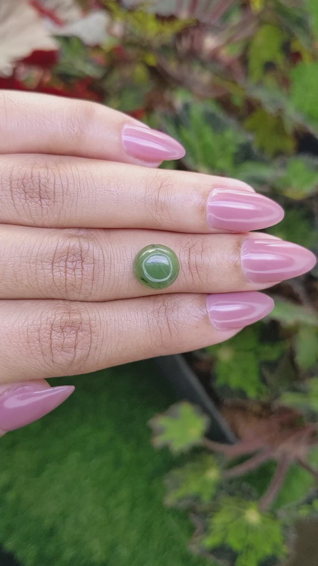 3.42 Ct. Green Cabochon Jade from Burma (Myanmar) Size Video