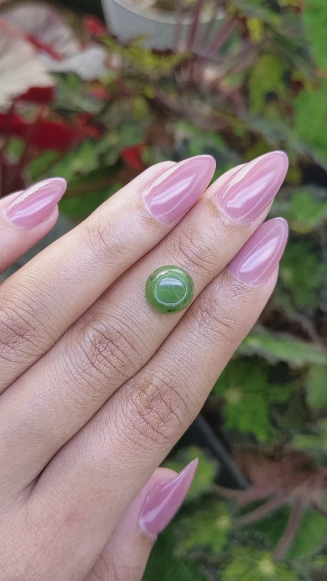 3.42 Ct. Green Cabochon Jade from Burma (Myanmar) Size Video