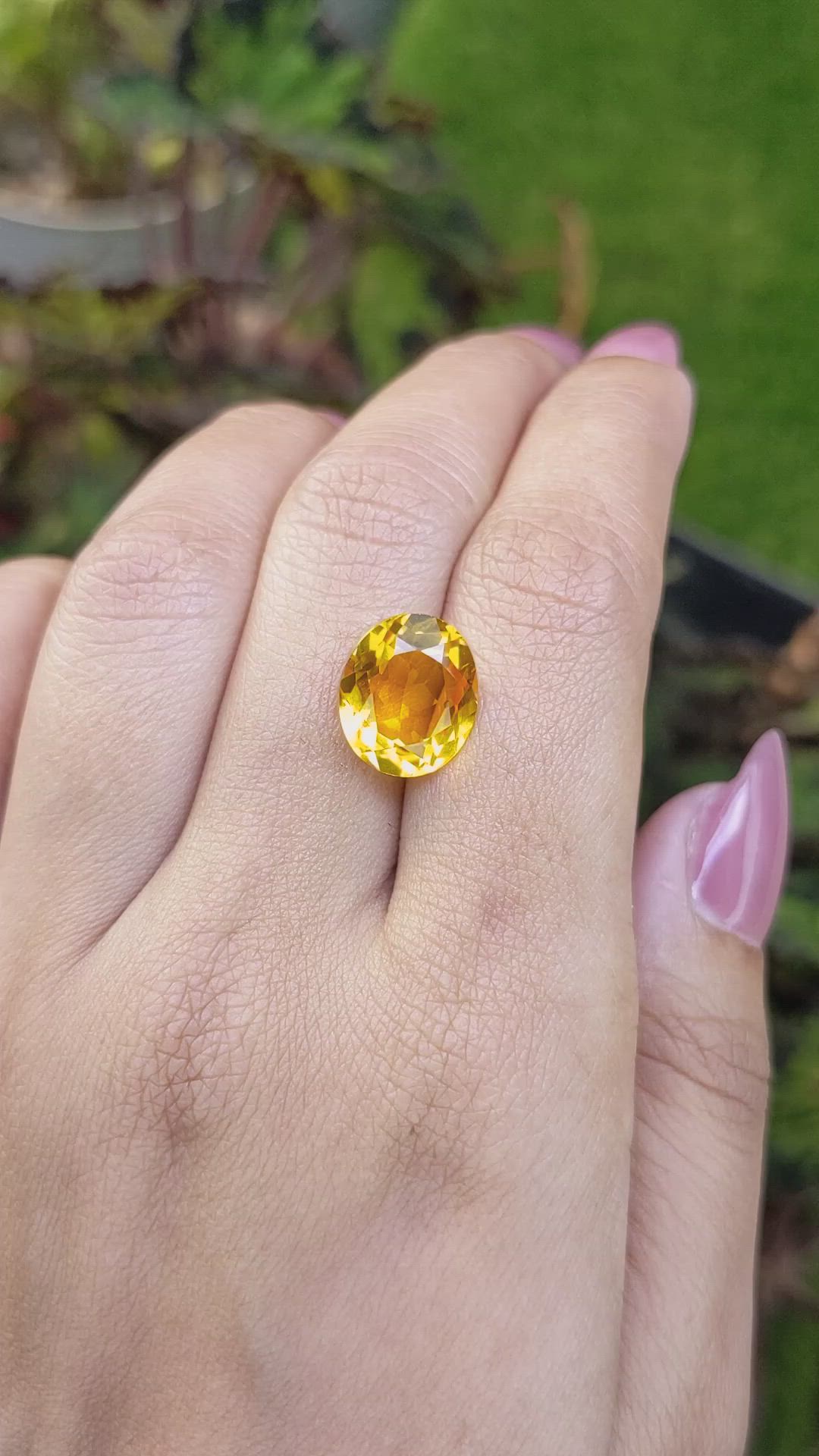 5.13 Ct. Yellow Citrine from Brazil Size Video