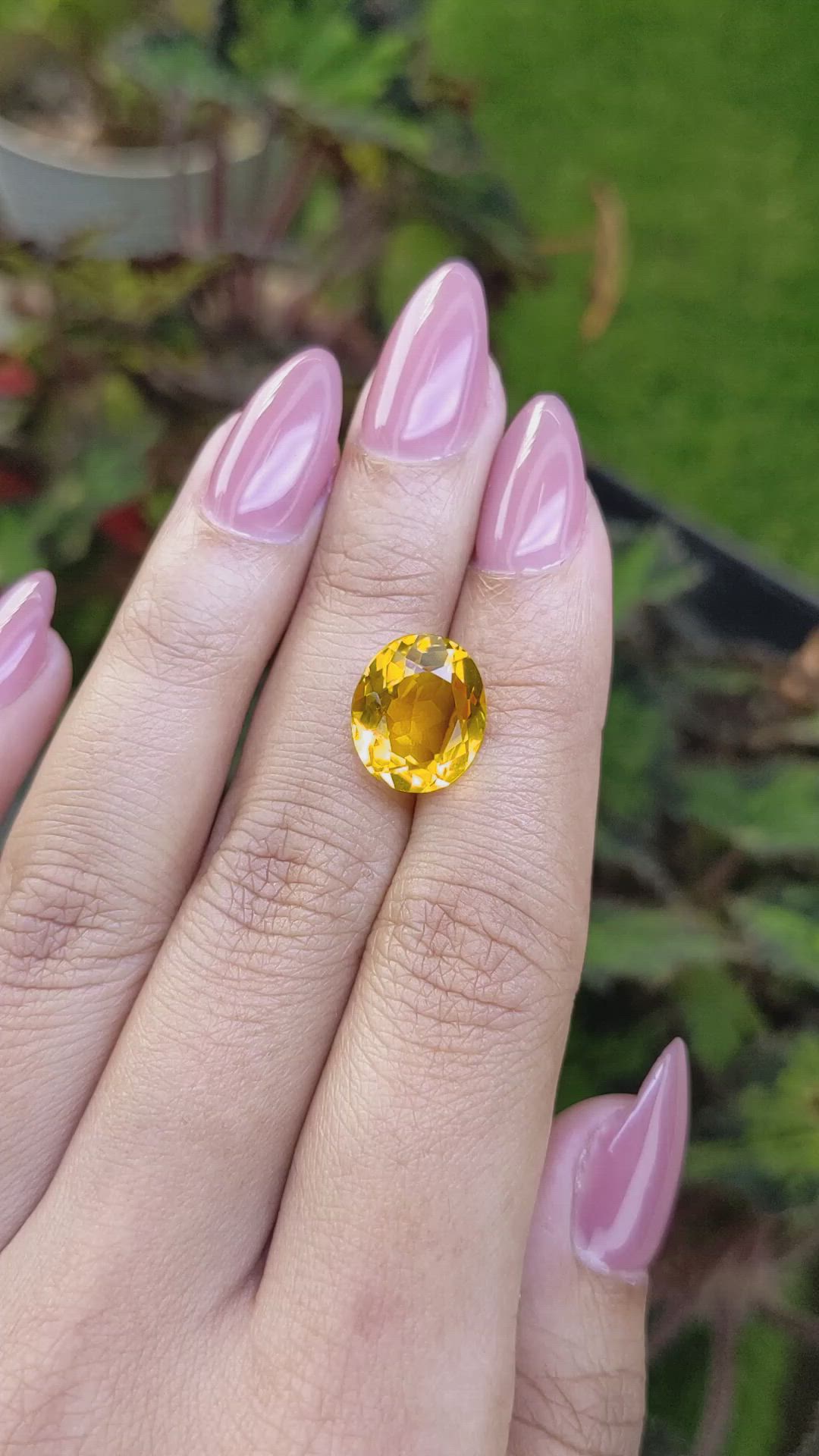 5.13 Ct. Yellow Citrine from Brazil Size Video