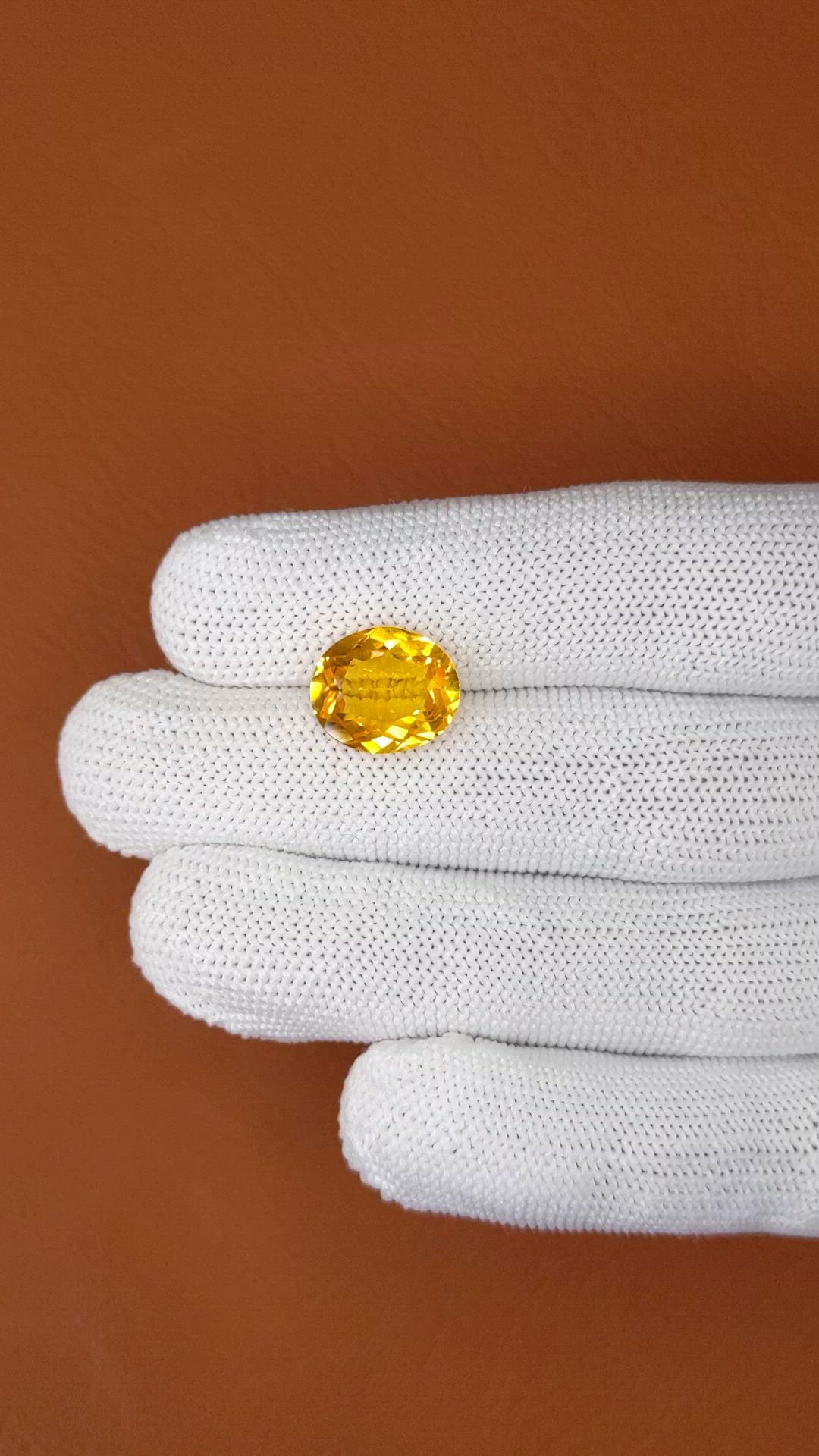 5.13 Ct. Yellow Citrine from Brazil Size Video
