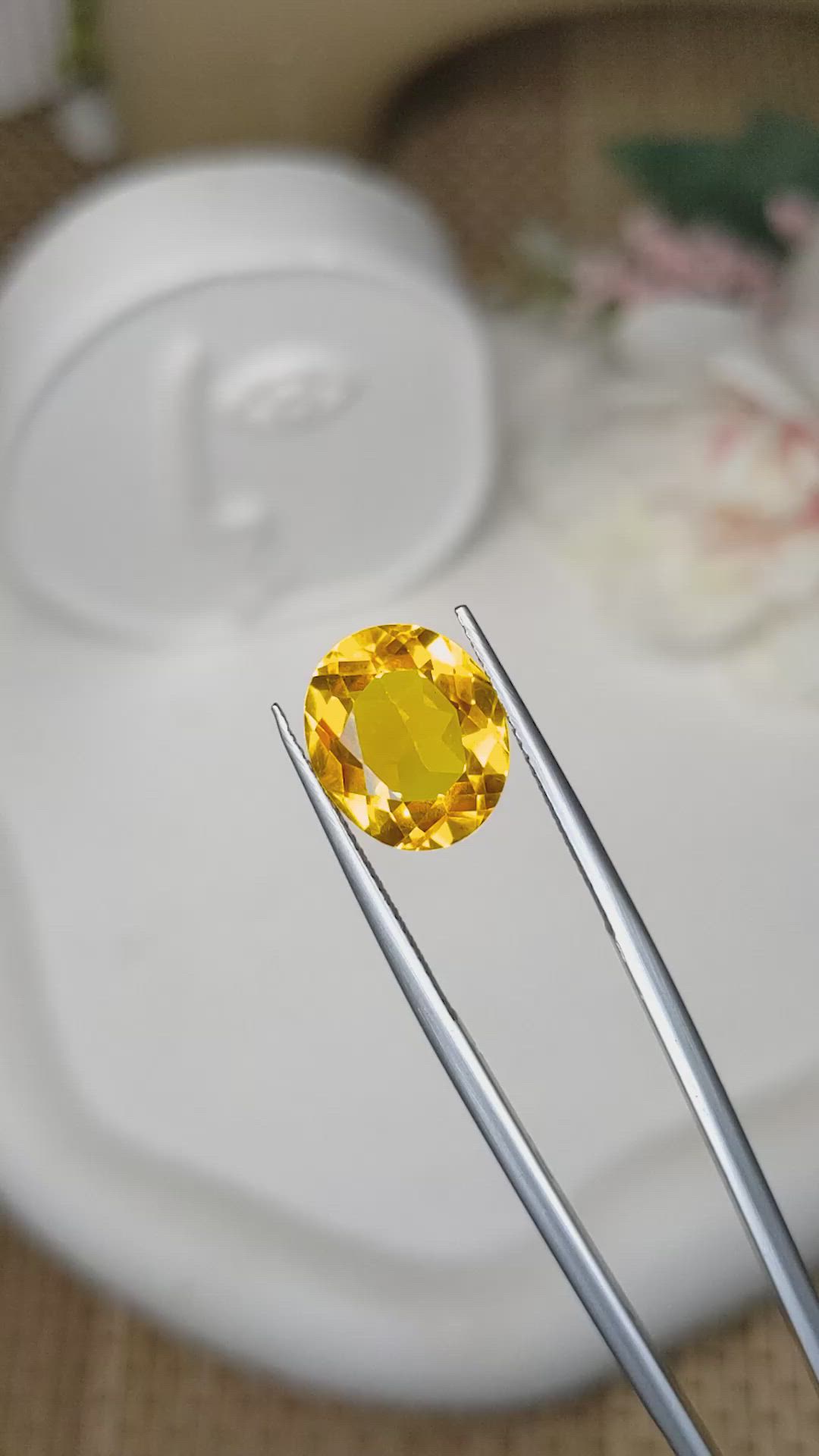 5.13 Ct. Yellow Citrine from Brazil Size Video