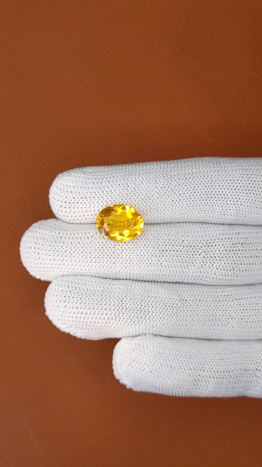 4.38 Ct. Yellow Citrine from Brazil Size Video