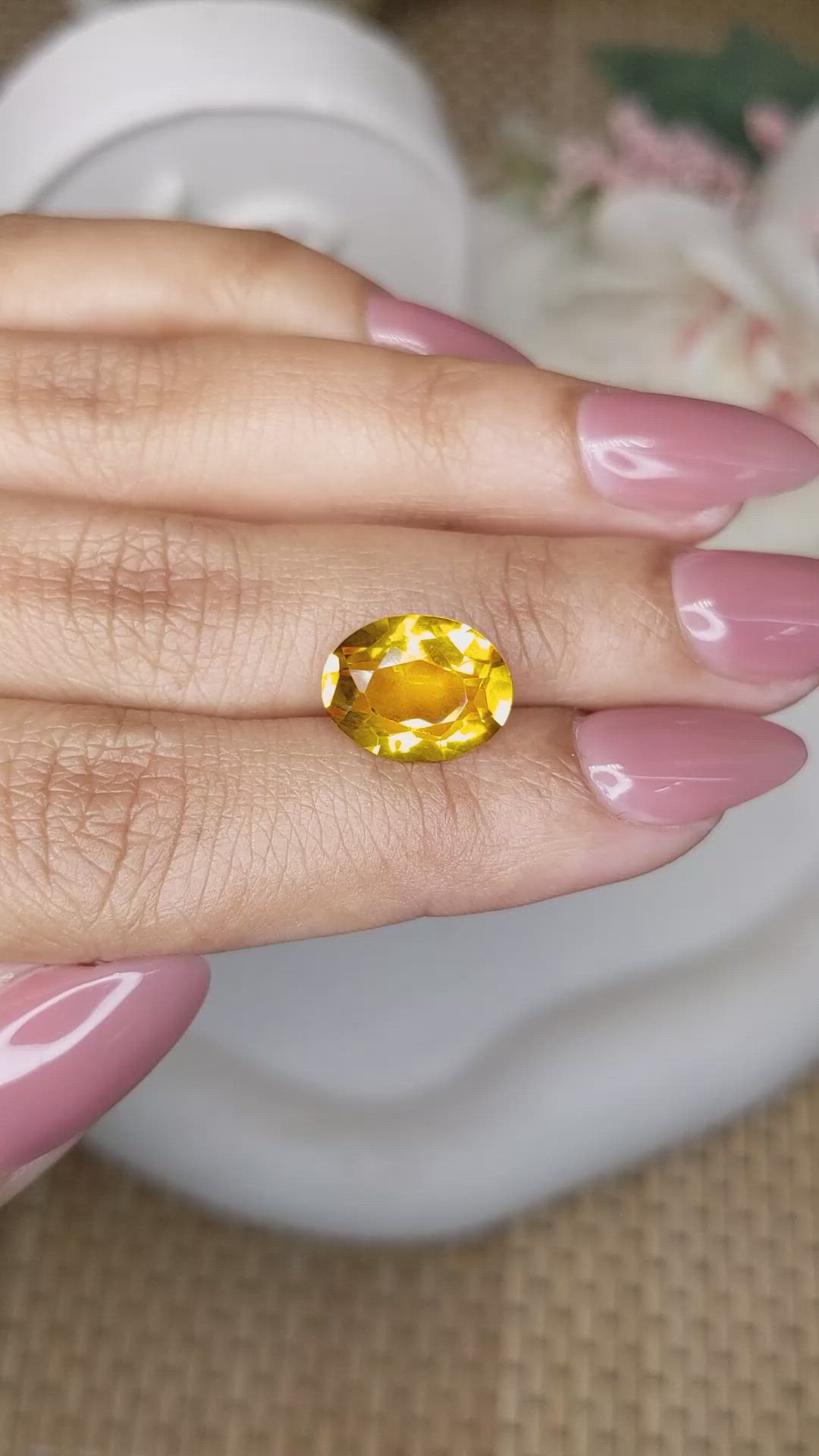 4.38 Ct. Yellow Citrine from Brazil Size Video