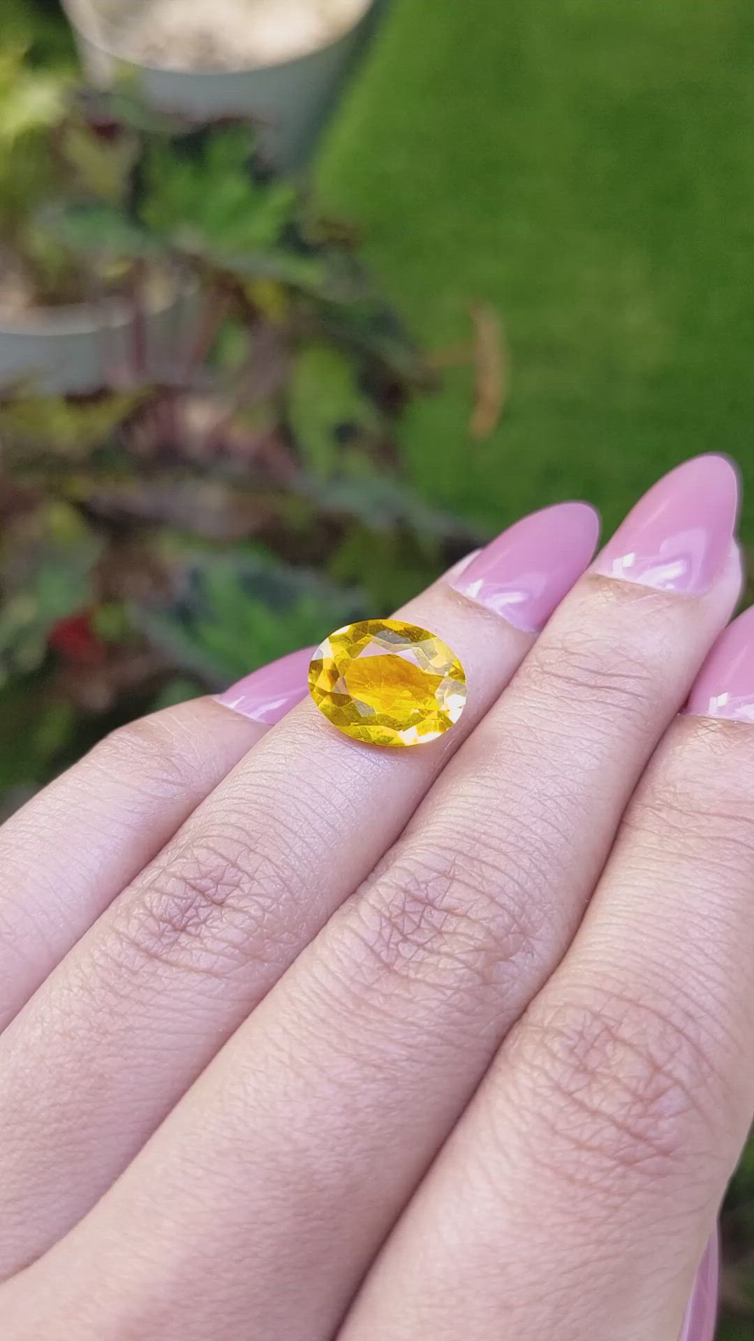 4.38 Ct. Yellow Citrine from Brazil Size Video